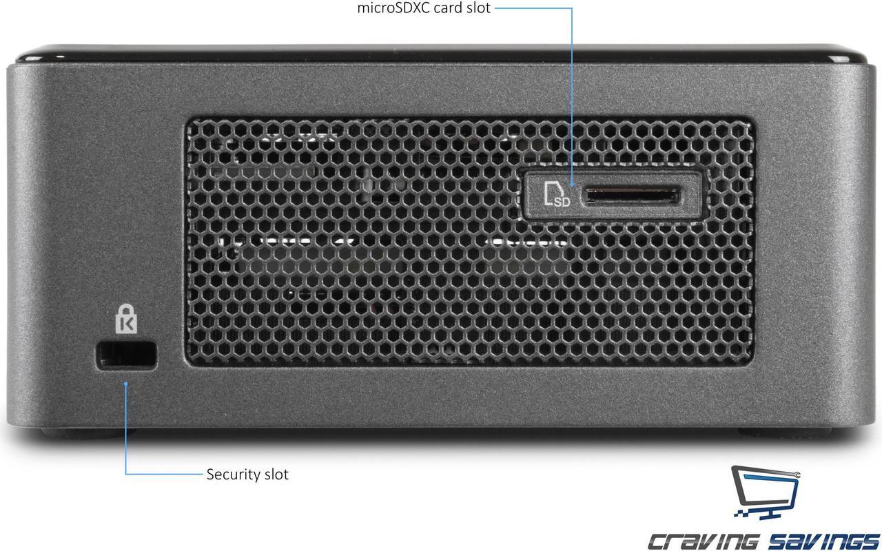 Alt view image 3 of 8 - Intel NUC8i5BEH Mini PC/HTPC, Intel Core i5-8259U Up to 3.8GHz, 4GB DDR4, 256GB SSD + 1TB HDD, Wifi, Bluetooth 5.0, 4K Support, Dual Monitor Capable, Windows 10 Pro