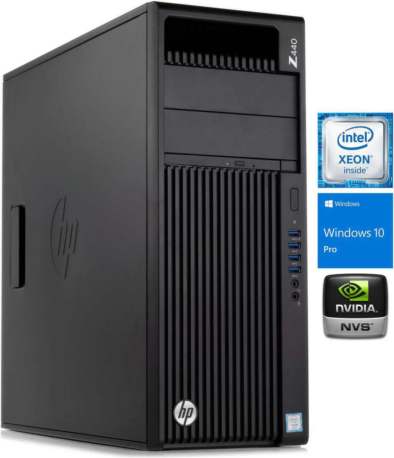 Main image of HP Z440 Workstation Desktop, Intel Xeon E5-1607 v4 3.1GHz, 64GB RAM, 256GB SSD + 1TB HDD, 2x NVIDIA NVS 310 Graphics, DVD-RW, DisplayPort, Wi-Fi, Bluetooth, Windows 10 Pro