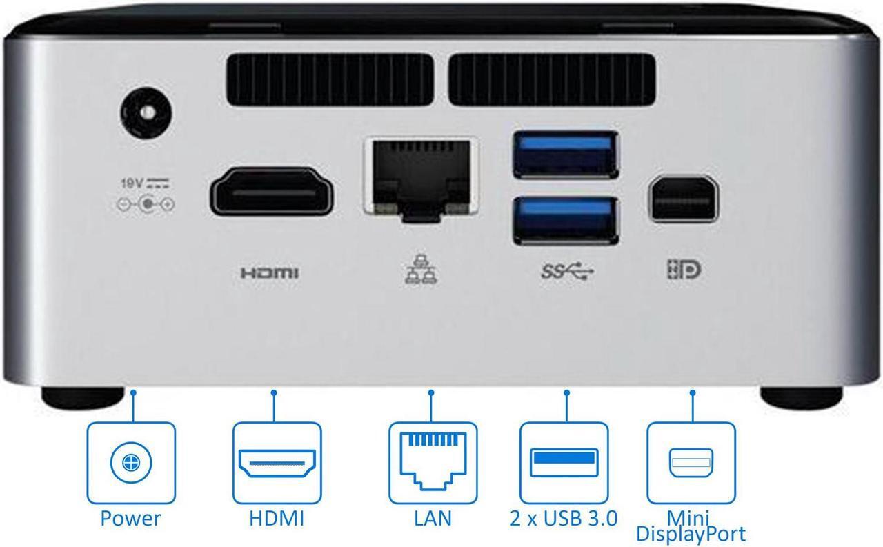 Alt view image 3 of 4 - Intel NUC6i5SYH Mini Desktop, Intel Dual-Core i5-6260U Upto 2.9GHz, 32GB RAM, 512GB SSD, MiniDP, HDMI, Card Reader, Wi-Fi, Bluetooth, Windows 10 Pro