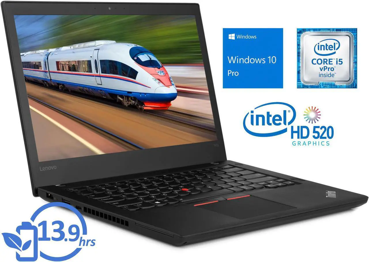 Main image of Lenovo ThinkPad T470 Notebook, 14" HD Display, Intel Core i5-6300U Upto 3, 8GB RAM, 128GB NVMe SSD, HDMI, Thunderbolt, Card Reader, Wi-Fi, Bluetooth, Windows 10 Pro