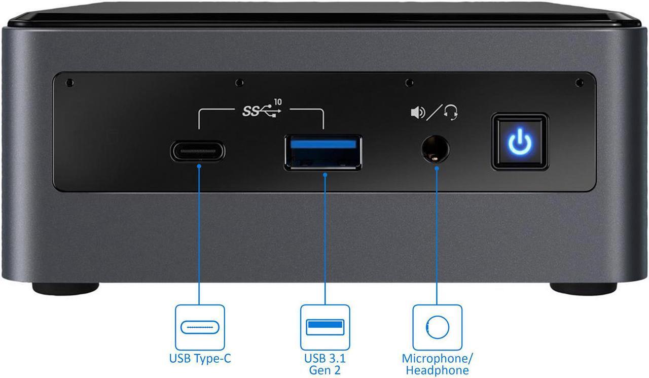 Alt view image 2 of 7 - Intel NUC10i7FNH Mini PC, Intel Core i7-10710U Upto 4.7GHz, 16GB RAM, 1TB SSD, HDMI, Thunderbolt, Card Reader, Wi-Fi, Bluetooth, Windows 10 Pro