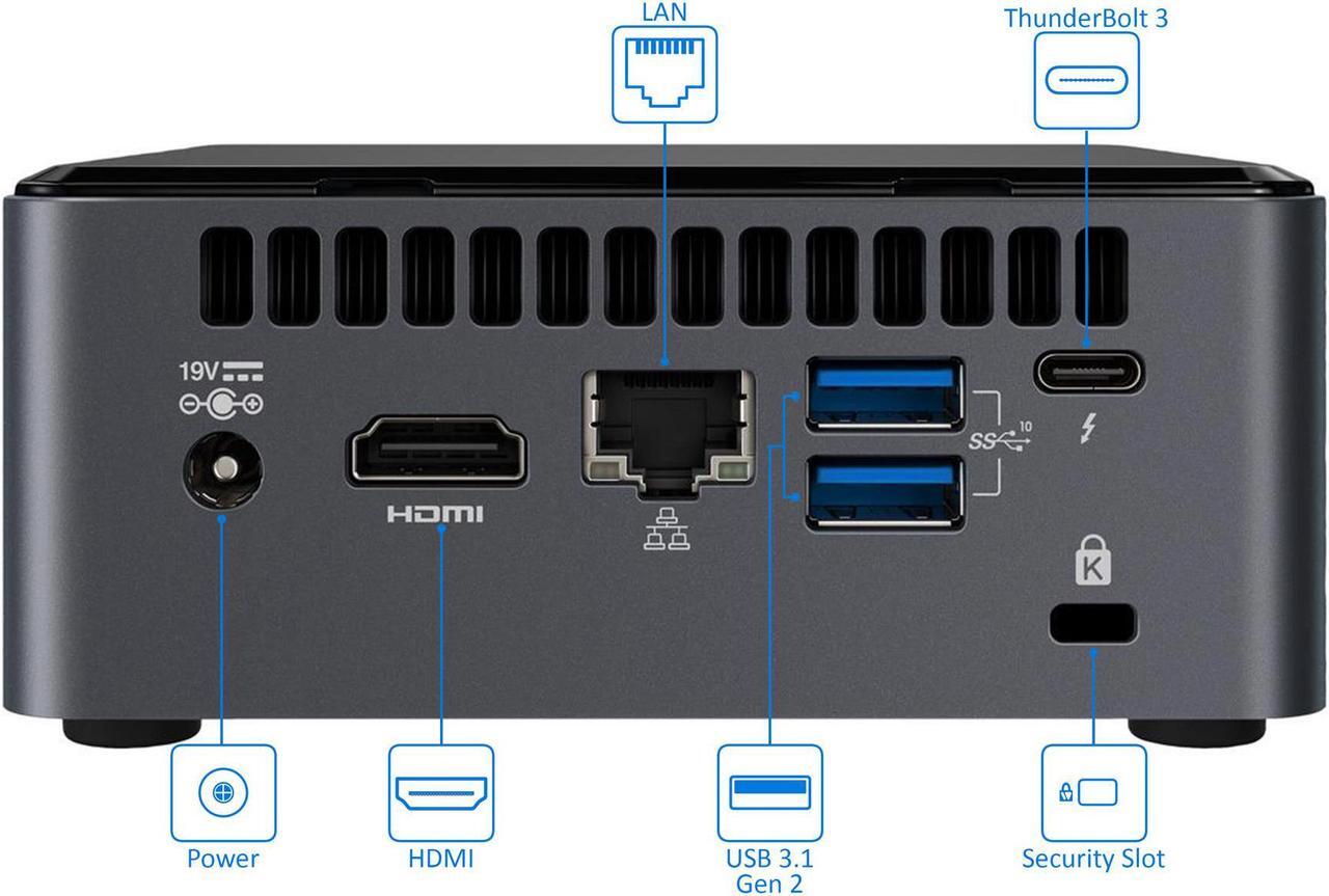 Alt view image 3 of 7 - Intel NUC10i7FNH Mini PC, Intel Core i7-10710U Upto 4.7GHz, 16GB RAM, 1TB SSD, HDMI, Thunderbolt, Card Reader, Wi-Fi, Bluetooth, Windows 10 Pro