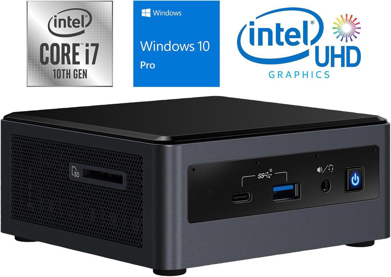 Main image of Intel NUC10i7FNH Mini PC, Intel Core i7-10710U Upto 4.7GHz, 16GB RAM, 1TB SSD, HDMI, Thunderbolt, Card Reader, Wi-Fi, Bluetooth, Windows 10 Pro