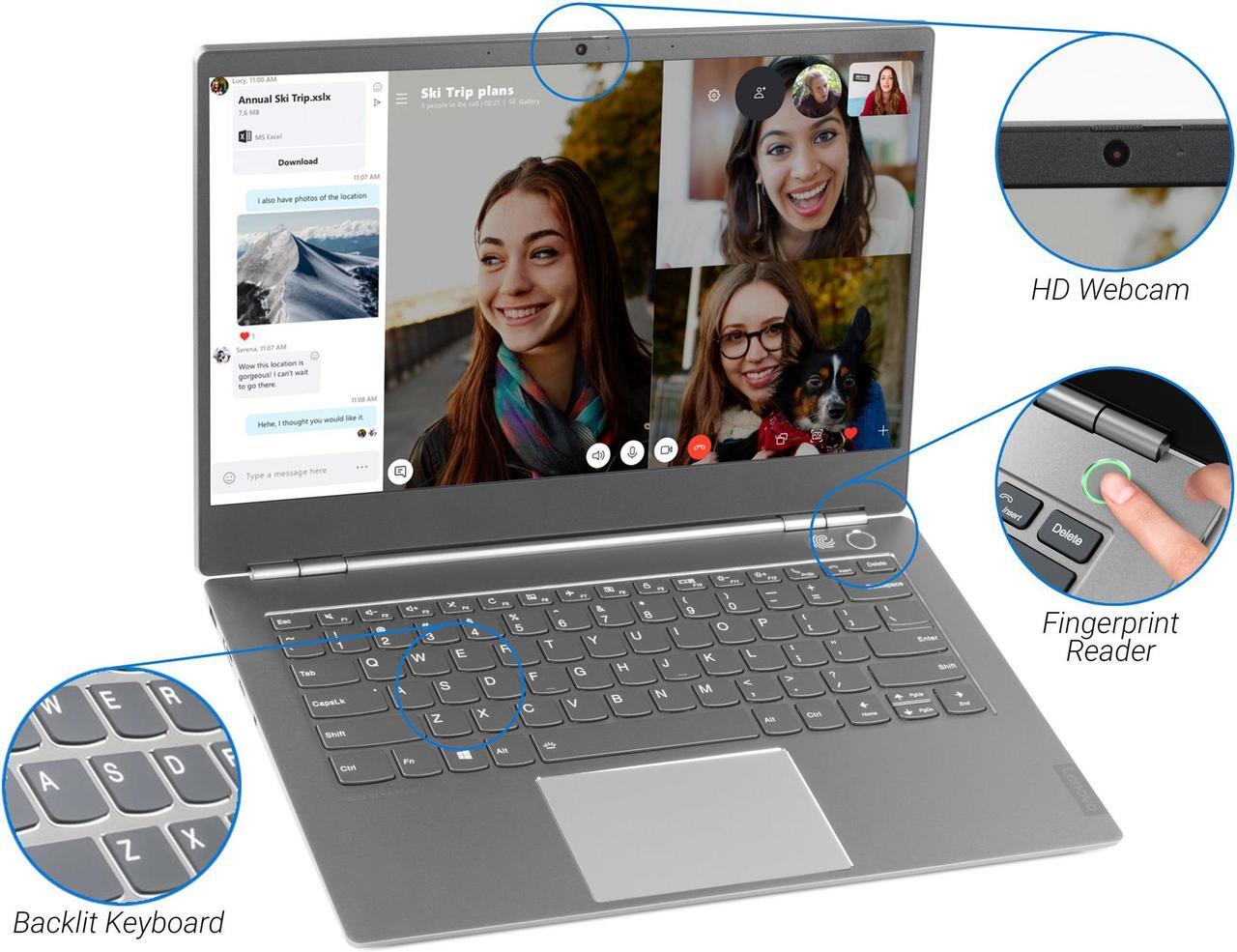Alt view image 6 of 7 - Lenovo ThinkBook 14s Notebook, 14" FHD Display, Intel Core i5-8265U Upto 3.9GHz, 8GB RAM, 512GB NVMe SSD, AMD Radeon 540X, HDMI, Wi-Fi, Bluetooth, Windows 10 Pro