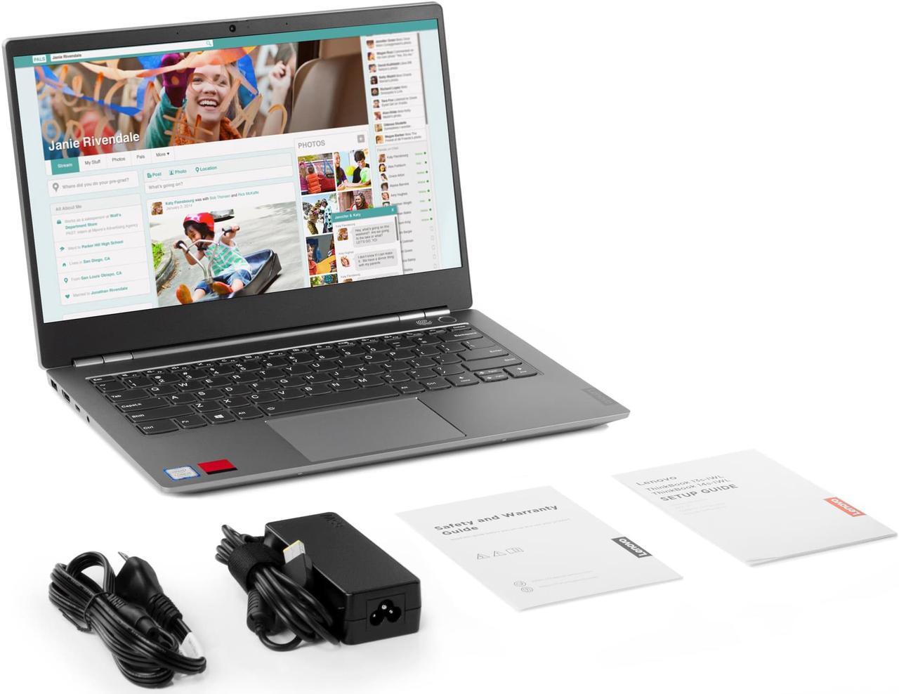 Alt view image 7 of 7 - Lenovo ThinkBook 14s Notebook, 14" FHD Display, Intel Core i5-8265U Upto 3.9GHz, 16GB RAM, 256GB NVMe SSD, AMD Radeon 540X, HDMI, Wi-Fi, Bluetooth, Windows 10 Pro