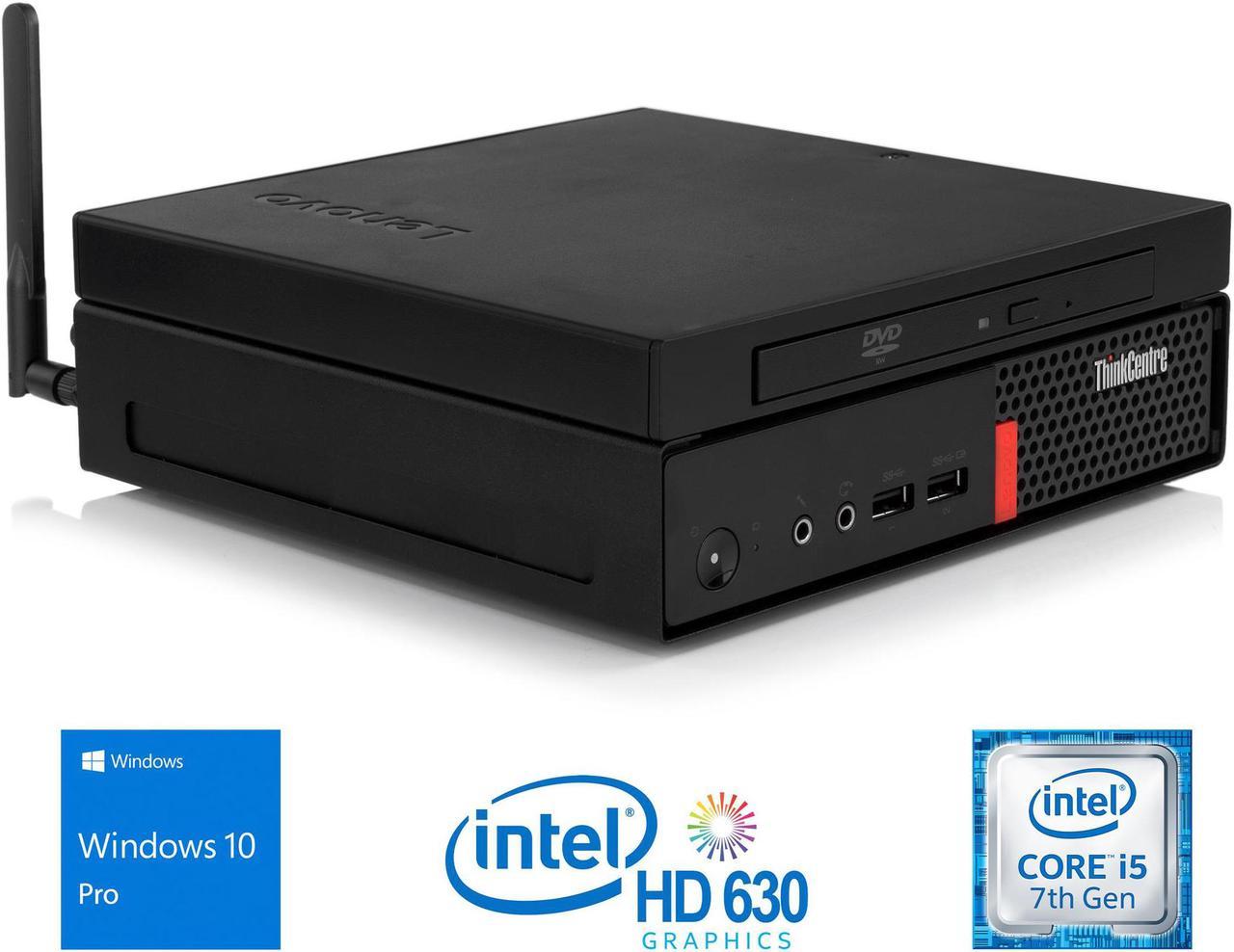 Lenovo ThinkCentre M910q Mini PC, Intel Core i5-7500T Upto 3.3 GHz, 32GB RAM, 1TB SSD, DVDRW, DisplayPort, Wi-Fi, Bluetooth, Windows 10 Pro