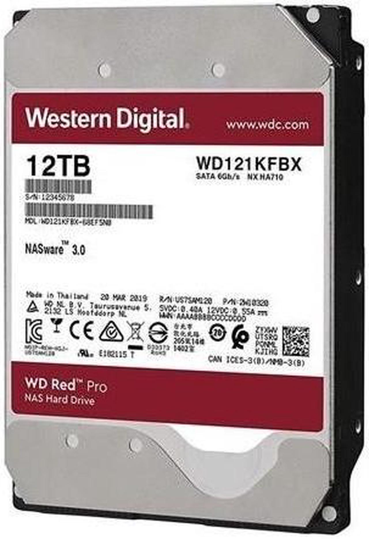 Alt view image 4 of 7 - Western WD121KFBX Digital Red Pro WD121KFBX 12 TB Hard Drive - 3.5" Internal - SATA (SATA/600) - Conventional Magnetic Recording (CMR) Method