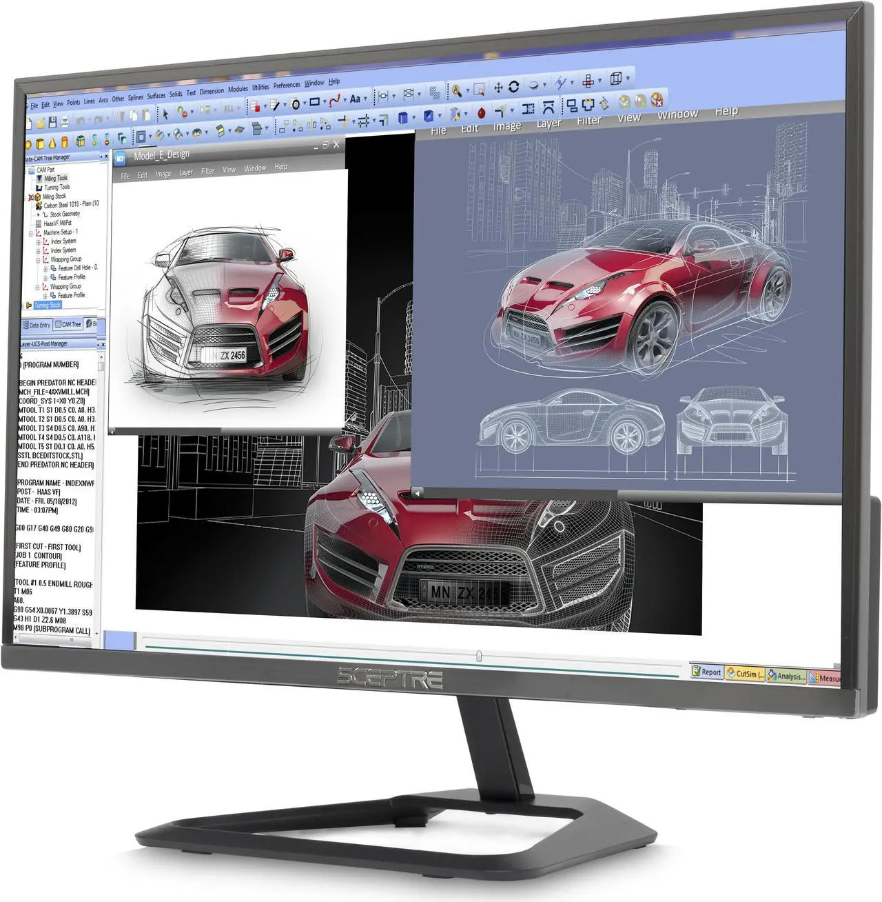Alt view image 2 of 5 - Sceptre E248W-1920R 24" 5ms (GTG) 1080P Ultra Slim Monitor, 1920 x 1080, 16:9, 5000:1, 230 cd/m2, HDMI, VGA, Tilt Adjustable, VESA Mountable, US Warranty