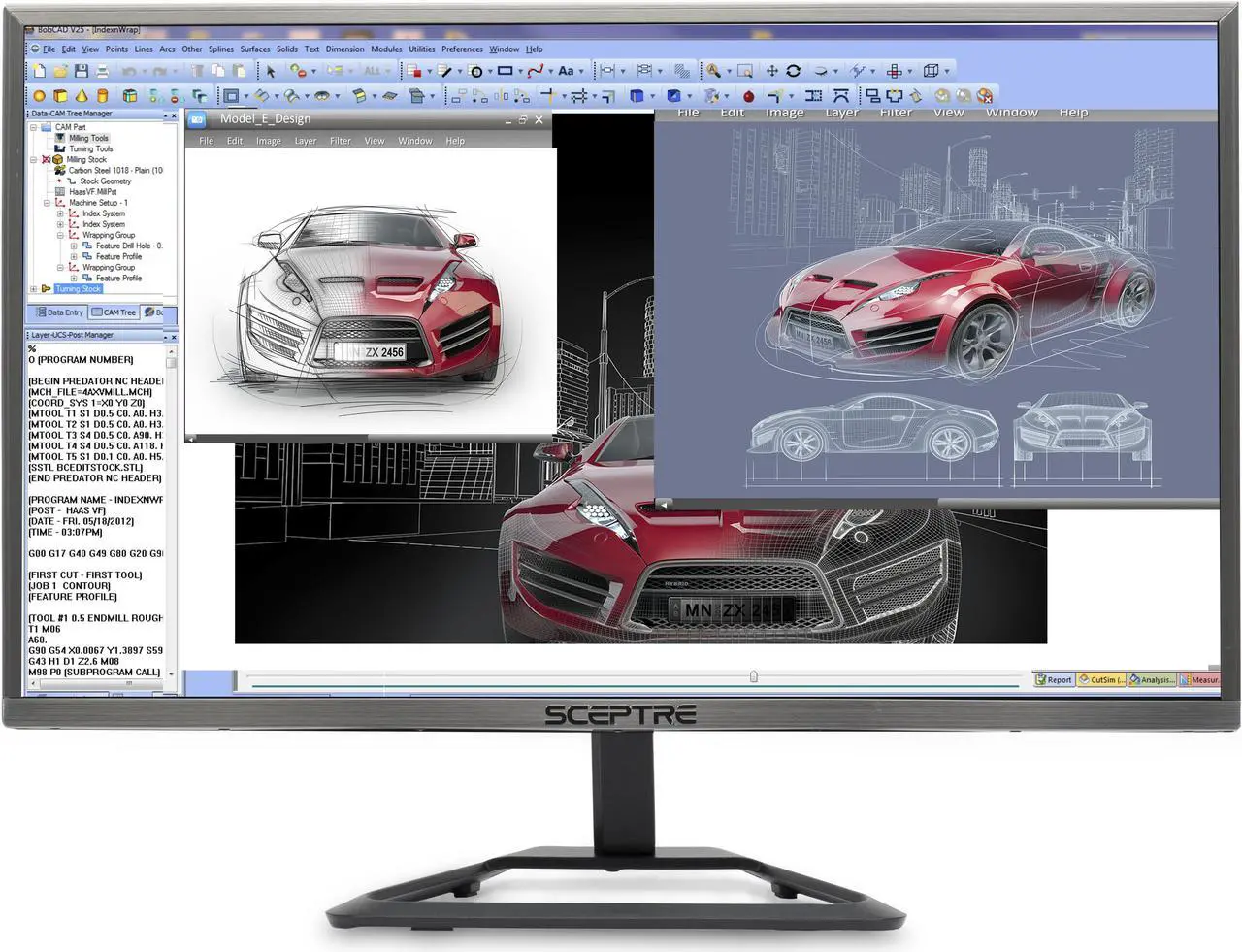 Main image of Sceptre E248W-1920R 24" 5ms (GTG) 1080P Ultra Slim Monitor, 1920 x 1080, 16:9, 5000:1, 230 cd/m2, HDMI, VGA, Tilt Adjustable, VESA Mountable, US Warranty