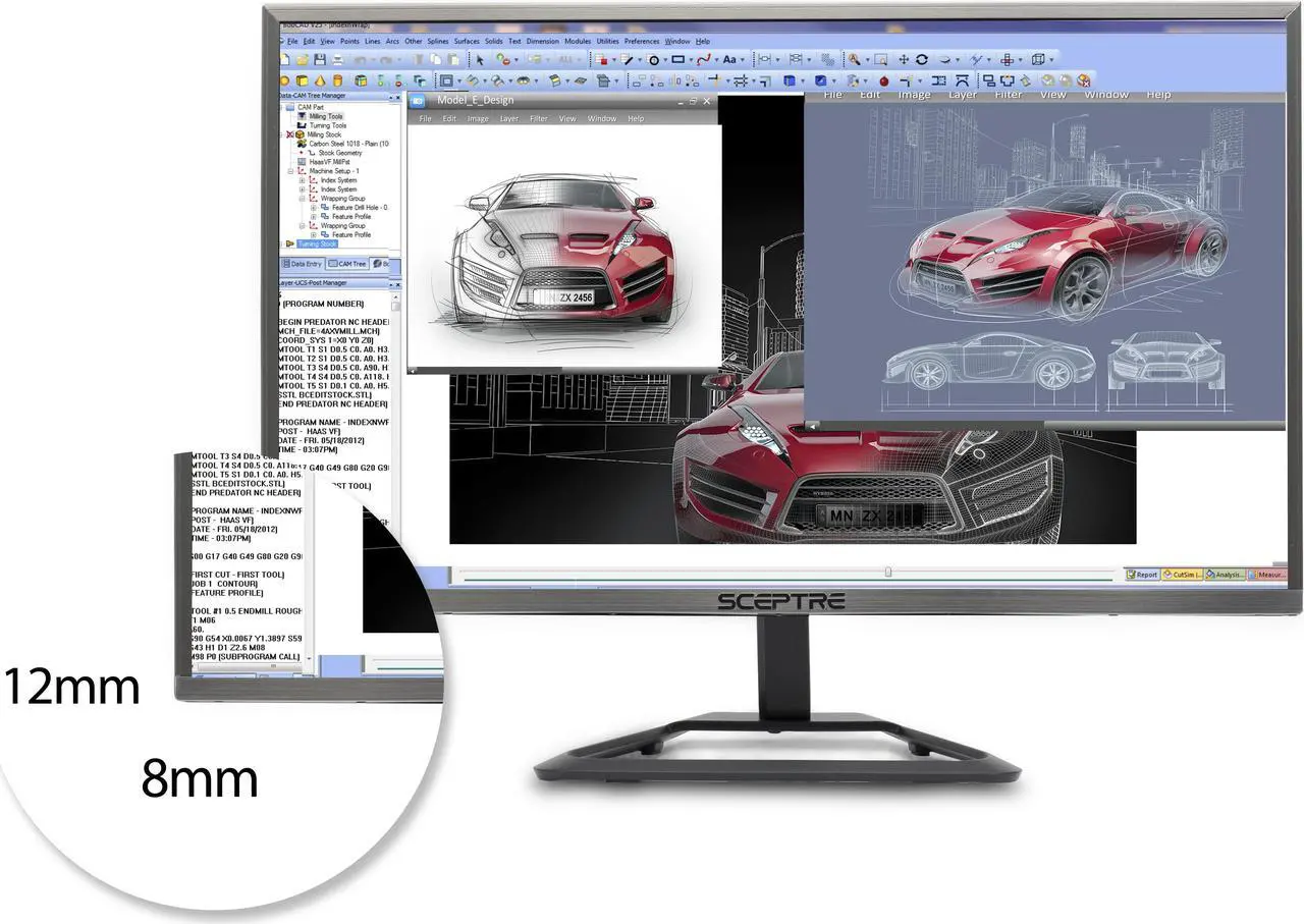 Alt view image 3 of 5 - Sceptre E248W-1920R 24" 5ms (GTG) 1080P Ultra Slim Monitor, 1920 x 1080, 16:9, 5000:1, 230 cd/m2, HDMI, VGA, Tilt Adjustable, VESA Mountable, US Warranty