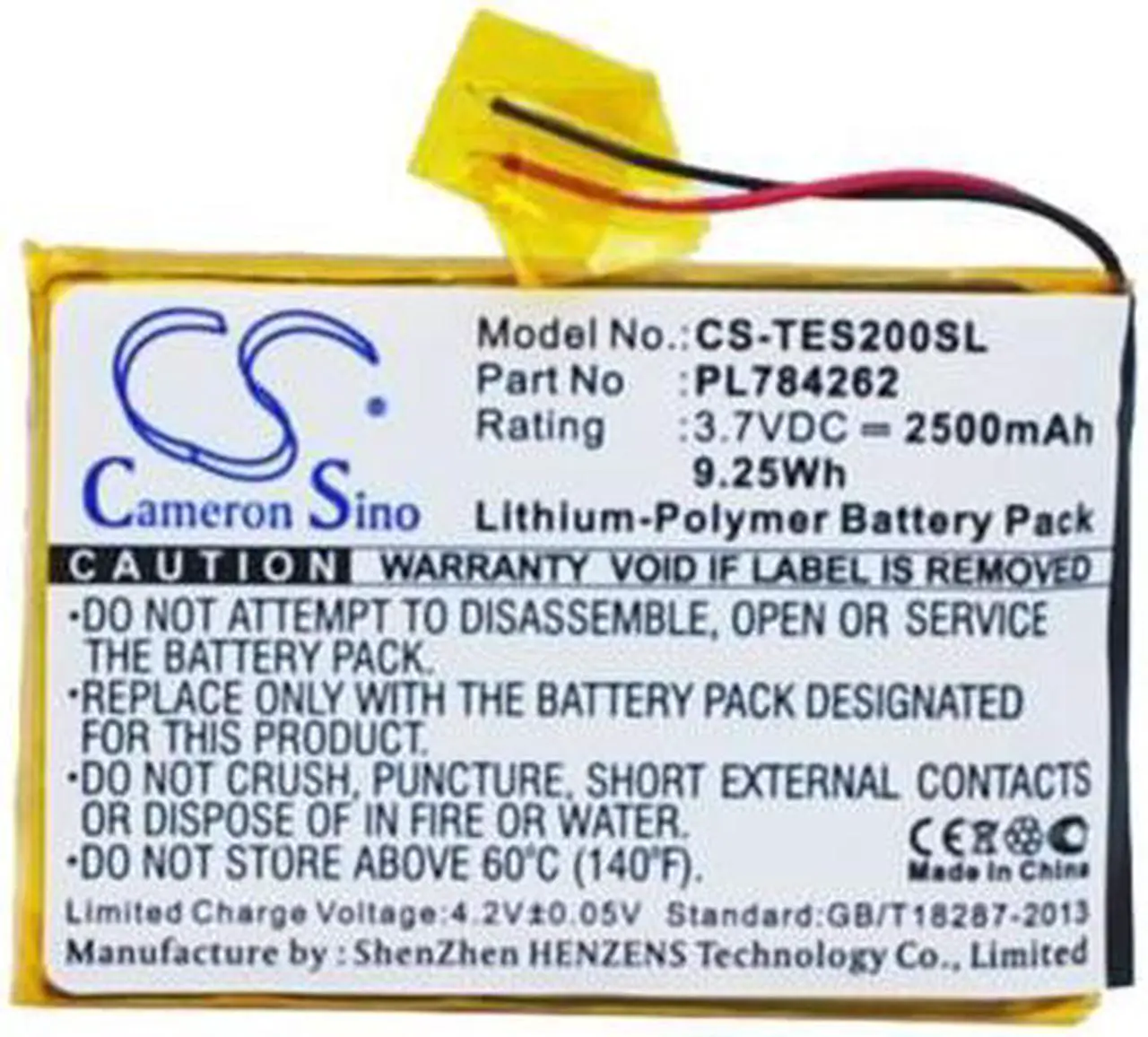 Main image of Replacement GPS, Navigator Battery for TEASI One 2 ,PL784262    2500mAh