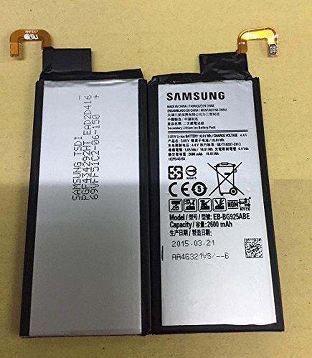 Alt view image 2 of 5 - Genuine OEM Original Samsung Galaxy S6 Edge Internal Battery EB-BG925ABE -2600mAh