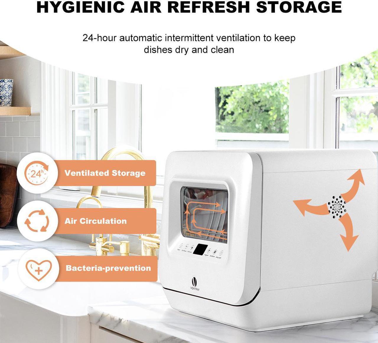 Alt view image 5 of 7 - VENTRAY DW55AD Portable Countertop Dishwashers, Compact Dishwashers with 5 Washing Programs, Air Drying, for Small Apartment, Dorms, RVs
