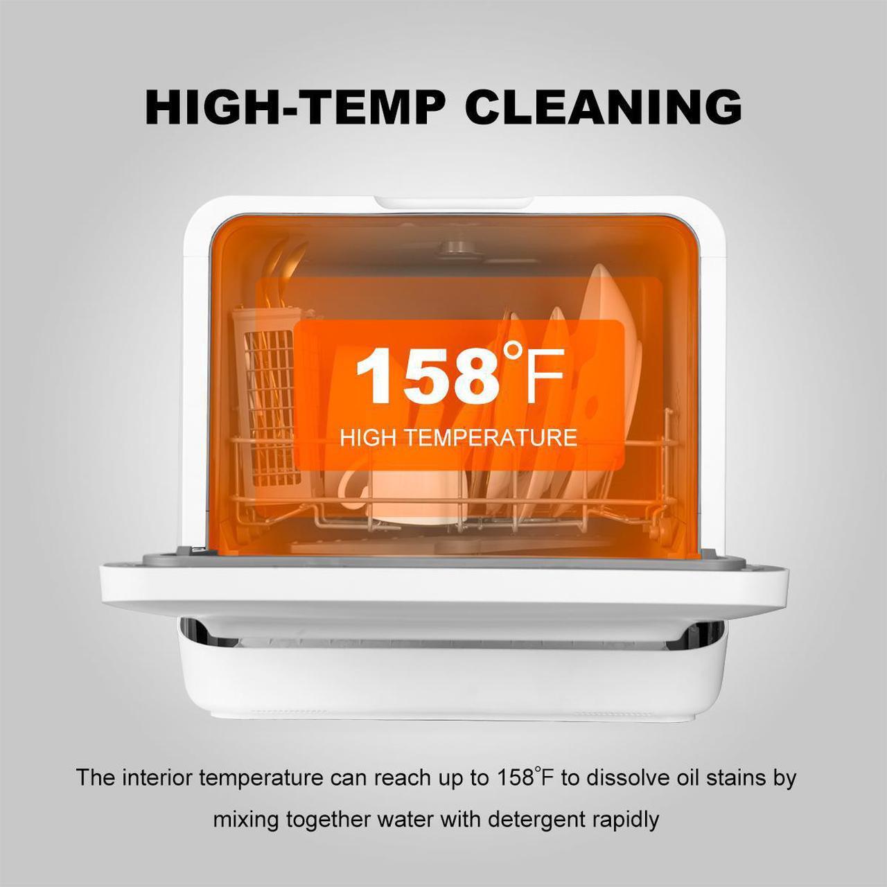 Alt view image 4 of 7 - VENTRAY DW55AD Portable Countertop Dishwashers, Compact Dishwashers with 5 Washing Programs, Air Drying, for Small Apartment, Dorms, RVs