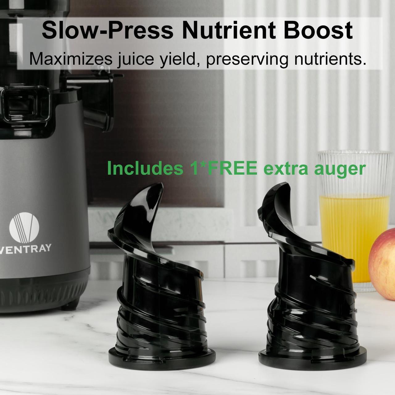 Alt view image 2 of 7 - Ventray 900 Slow Masticating Juicer, Cold Press Juicer with 5.1" Extra Large Wide Feed Chute Electric Slow Juicer Machine Fit Whole Fruits Vegetables, High Juice Yield, Easy to Clean with Brush