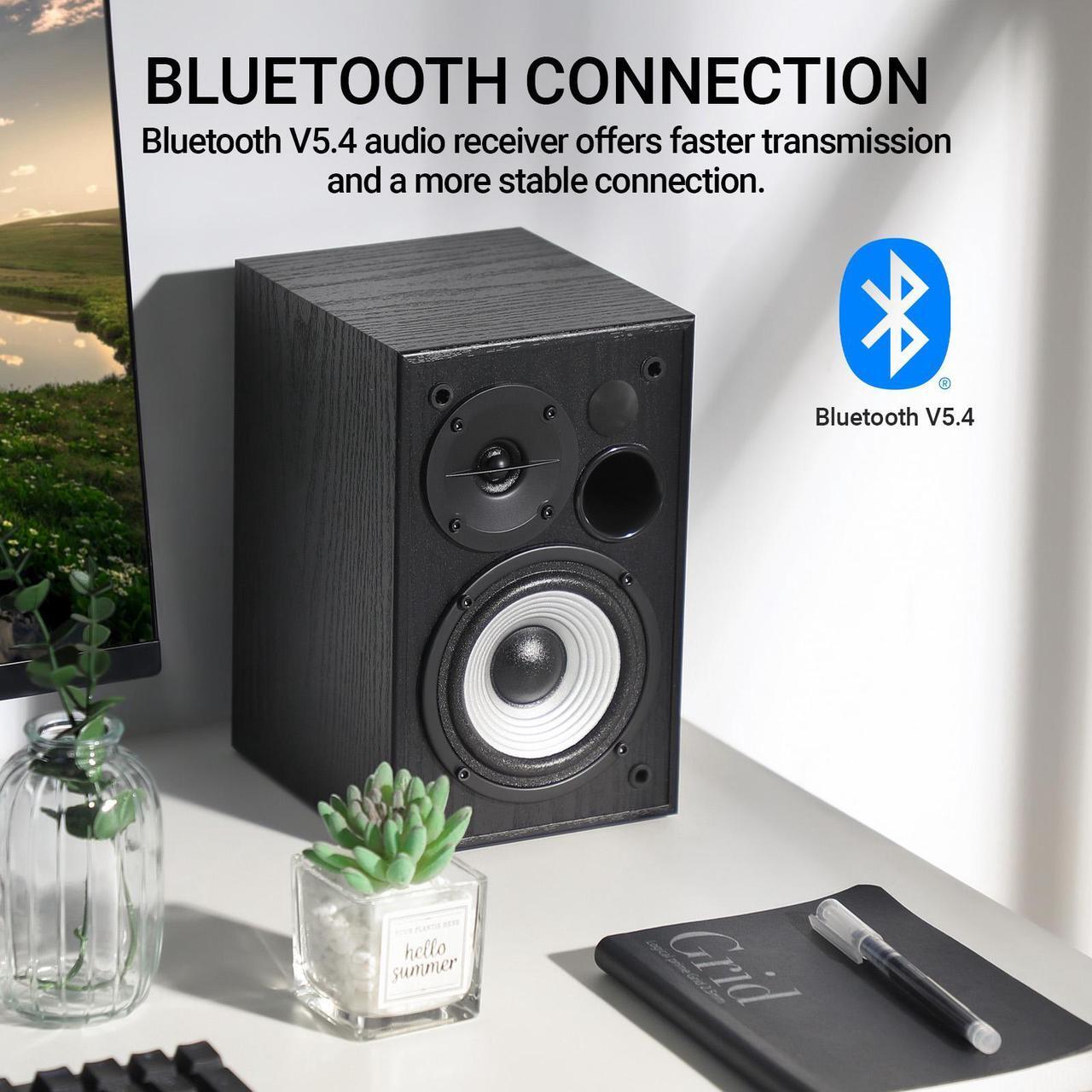 Alt view image 4 of 7 - Edifier R990BT 2.0 Active Multimedia Speakers - Bluetooth Bookshelf Speakers - Powered Studio Monitor Speaker - MDF Enclosure - 24W RMS (Pair)