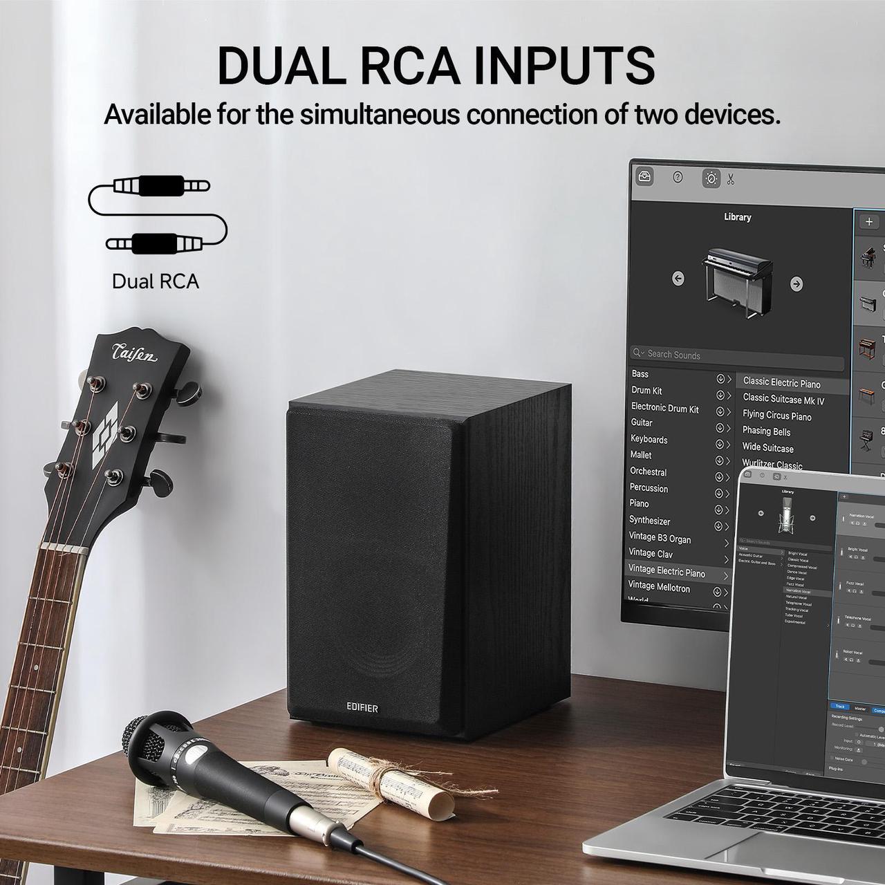 Alt view image 5 of 7 - Edifier R990BT 2.0 Active Multimedia Speakers - Bluetooth Bookshelf Speakers - Powered Studio Monitor Speaker - MDF Enclosure - 24W RMS (Pair)