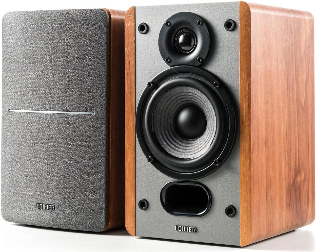 Edifier P12 Passive Bookshelf Speakers - 2-way Speakers with Built-in Wall-Mount Bracket - Wood Color, Pair