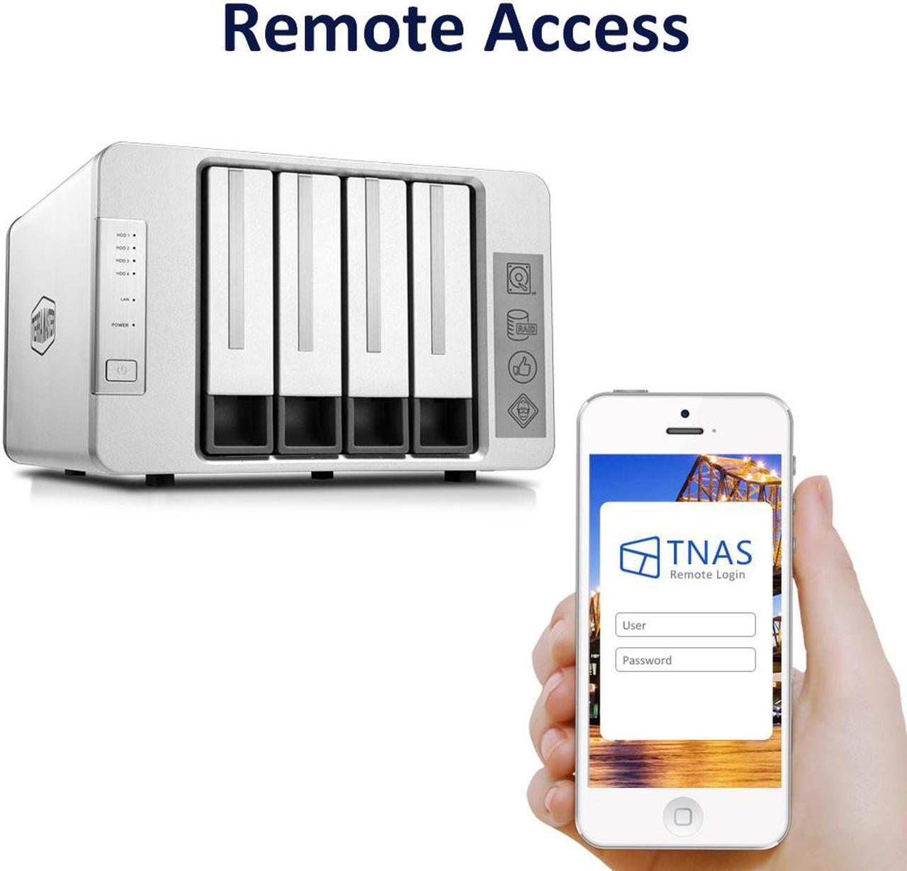 Alt view image 7 of 7 - TERRAMASTER F4-210 4-Bay NAS 2GB RAM Quad Core Network Attached Storage DiskStation Media Server Personal Private Cloud (Diskless)