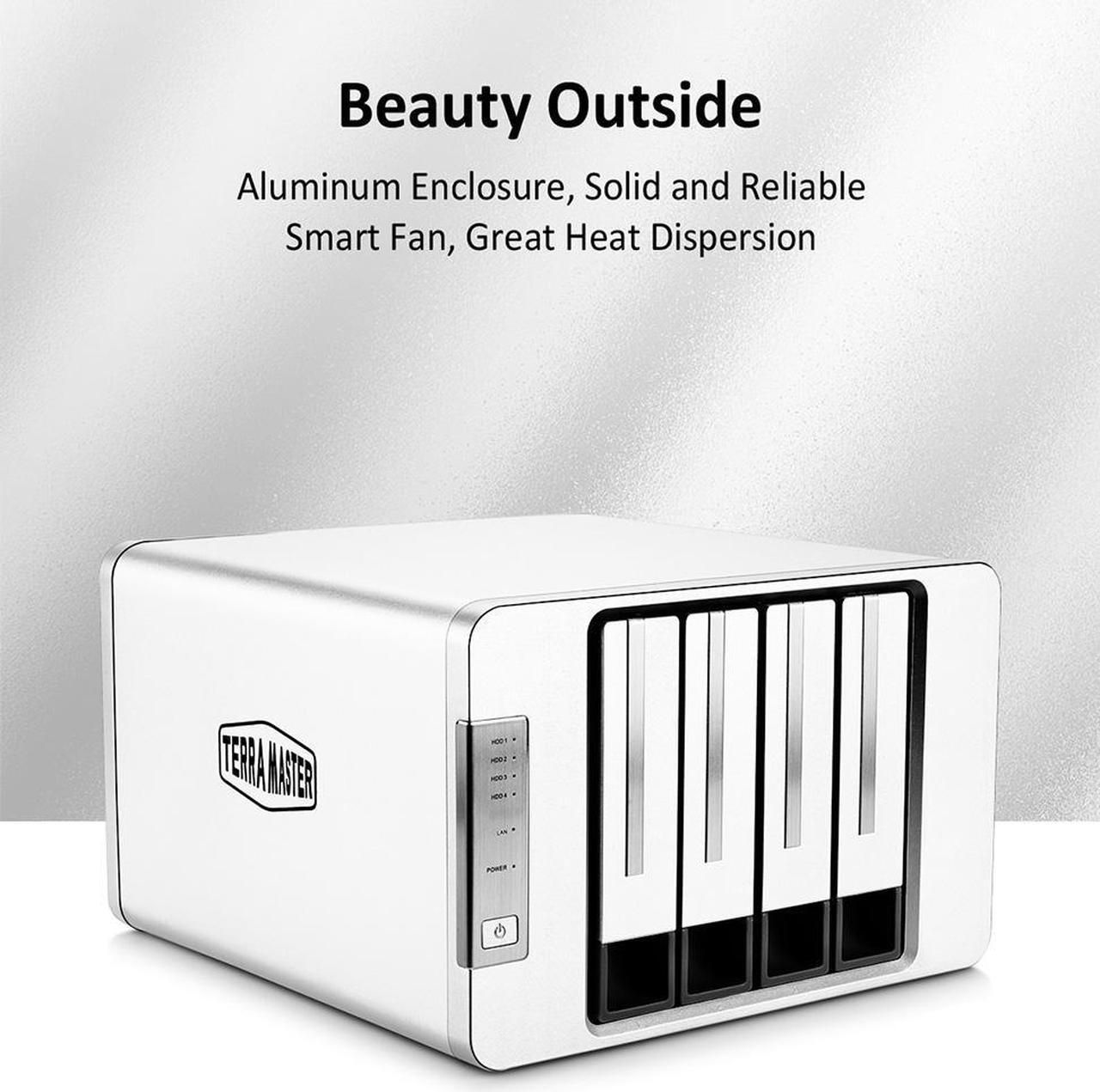Alt view image 5 of 7 - TERRAMASTER F4-223 4Bay NAS Storage  High Performance for SMB with N4505 Quad-core CPU, 2GB DDR4 Memory, 2.5GbE Port x 2, Network Storage Server (Diskless)