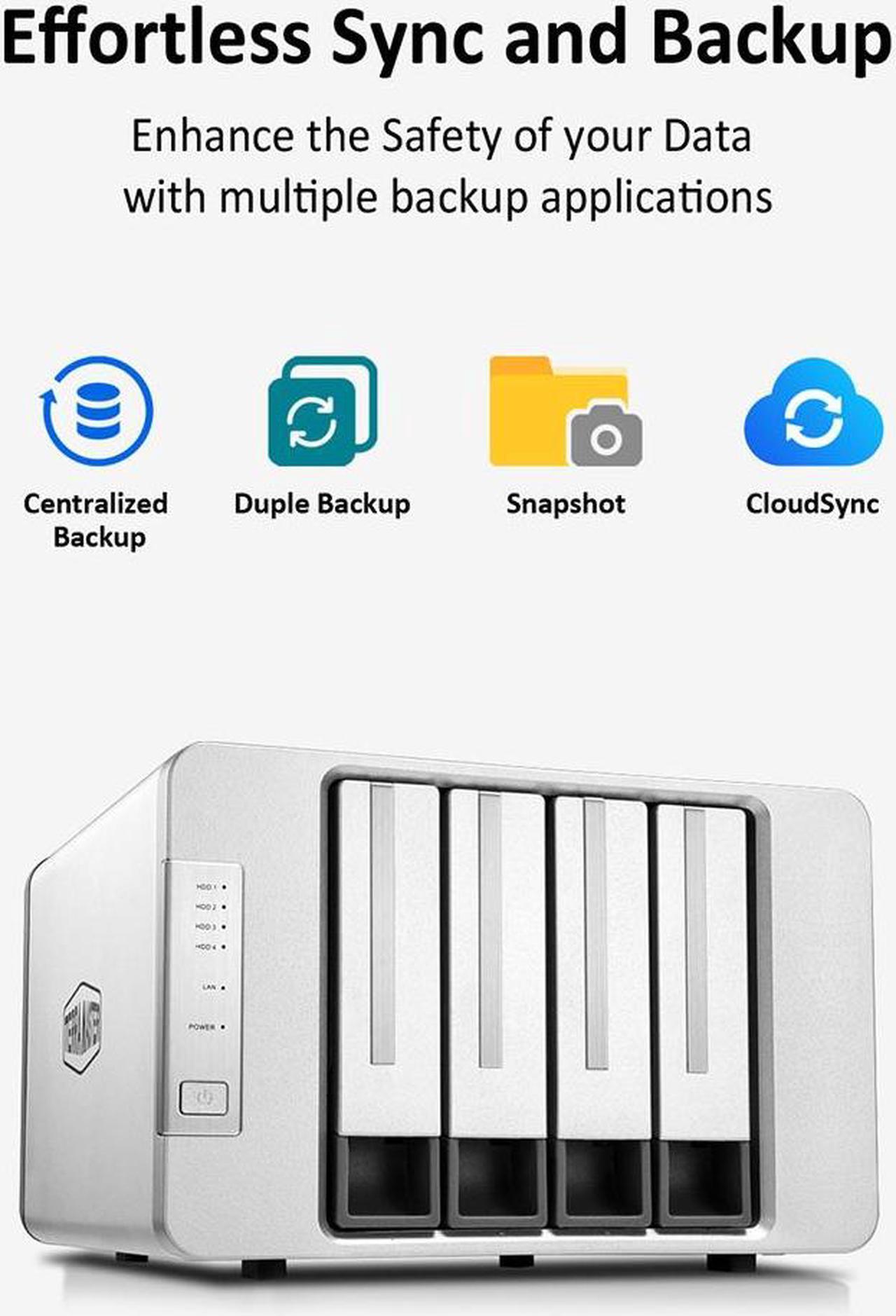 Alt view image 8 of 7 - TERRAMASTER F4-223 4Bay NAS Storage  High Performance for SMB with N4505 Quad-core CPU, 2GB DDR4 Memory, 2.5GbE Port x 2, Network Storage Server (Diskless)