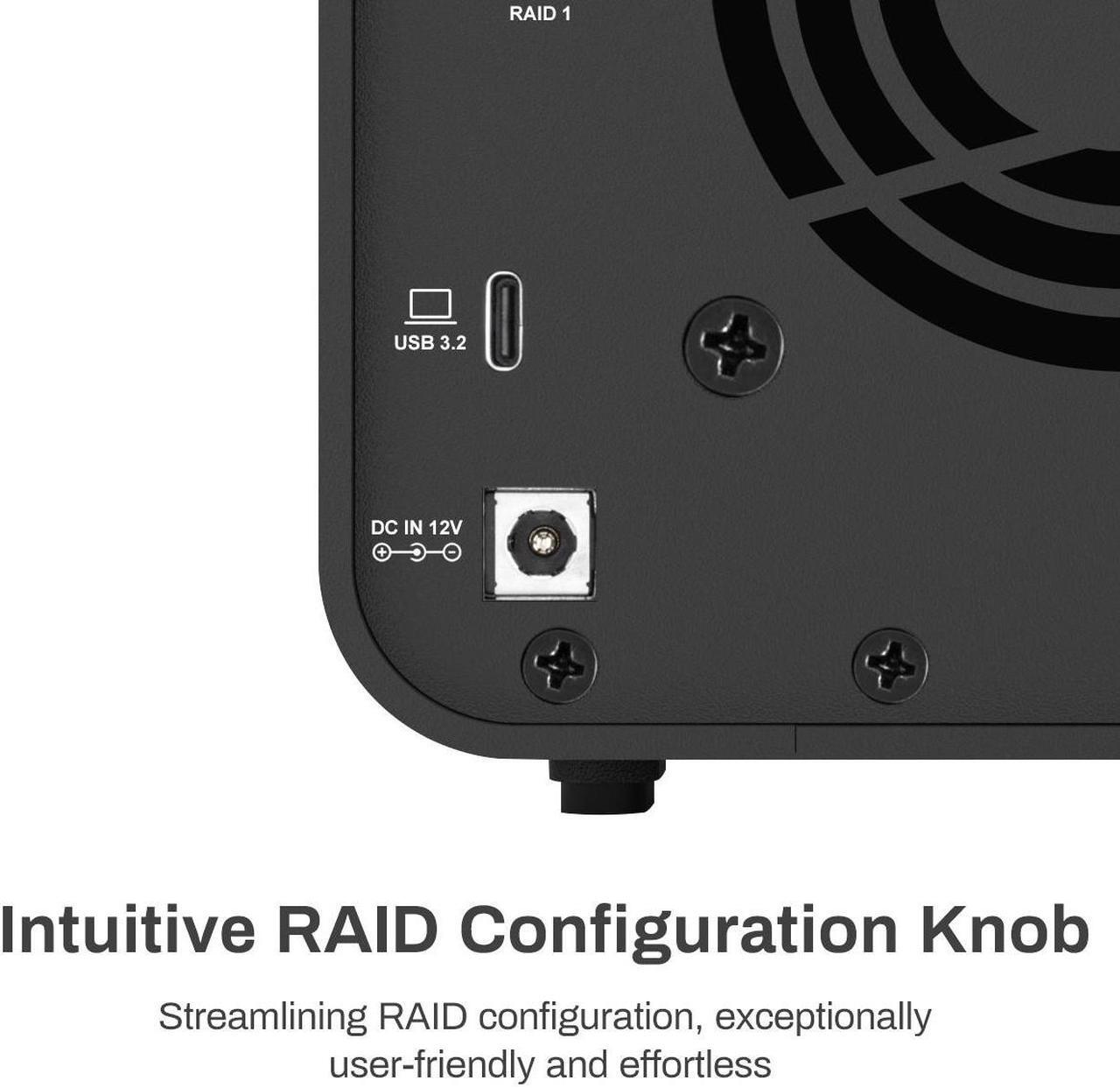Alt view image 3 of 7 - TERRAMASTER D5 Hybrid HDD NVMe Enclosure - USB 3.2 Gen 2 10Gbps Type C 5Bay USB Storage Supports RAID 0/1/Single/JBOD Exclusive 2+3 RAID Hybrid Disk Array (Diskless)