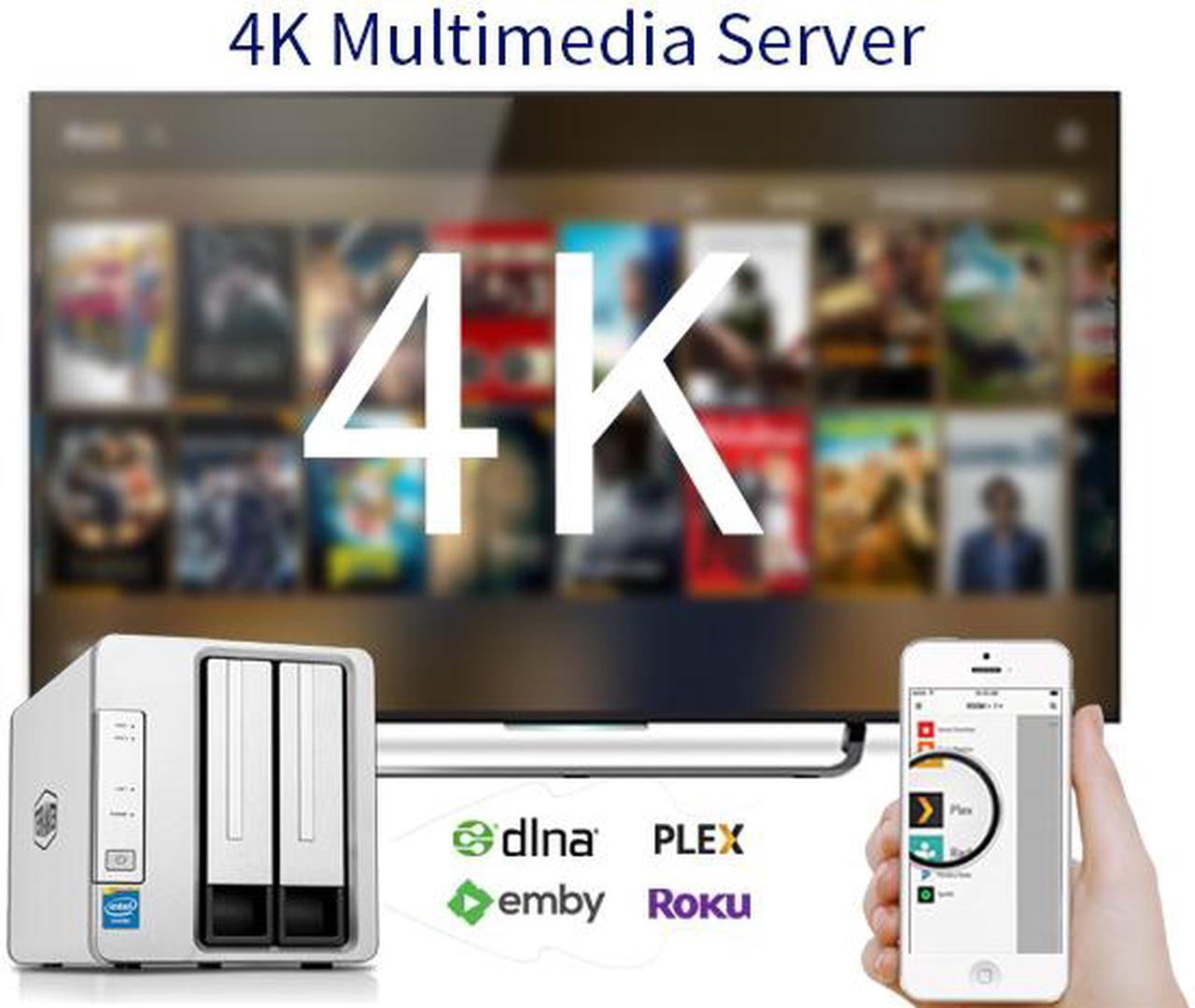 Alt view image 7 of 7 - TerraMaster F2-220 NAS Server 2-Bay Intel Dual Core 2.41 GHz 2GB RAM Network RAID Storage for Small / Medium Business (Diskless)