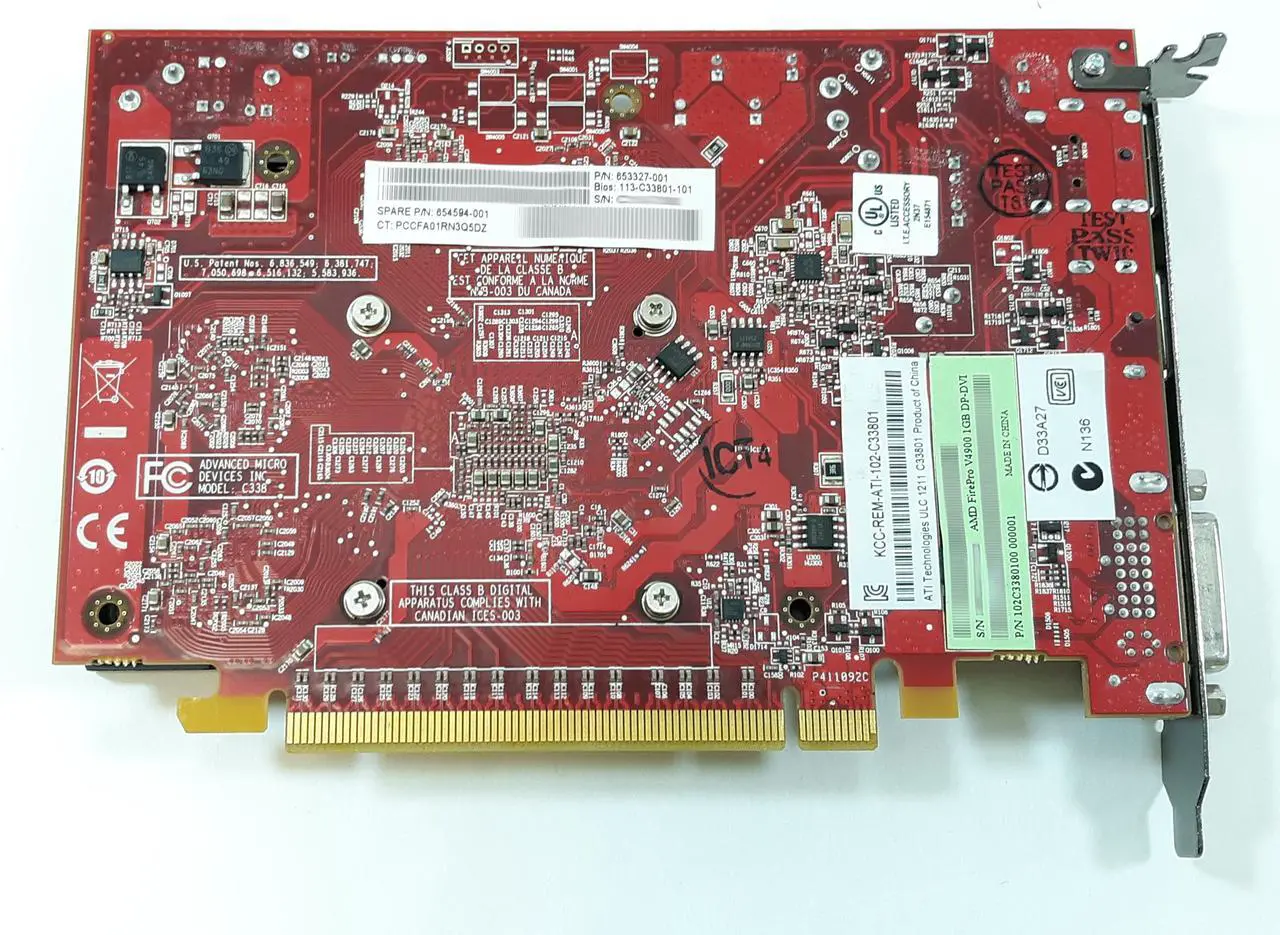 Alt view image 4 of 5 - HP 654594-001 ATI FIREPRO V4900 1GB PCI-E X16 2X DP AND DVI VIDEO GRAPHICS