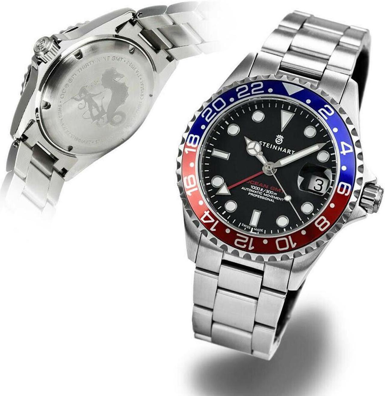 Main image of Steinhart GMT-OCEAN One 39 Blue-Red Pepsi Swiss Automatic Sapphire Diver Watch
