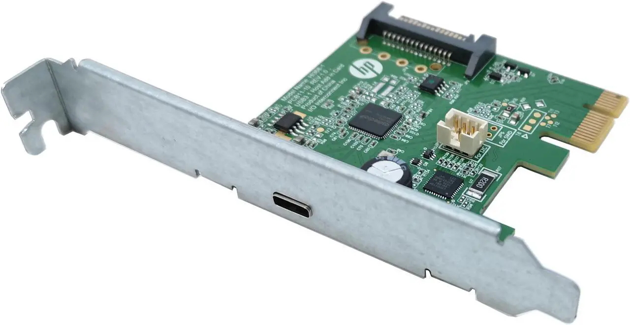 Alt view image 3 of 5 - HP USB-C 3.1 PCIe-3 x1 card LP  STD bracket 10Gbps data transfer connect external SSD Smartphone to PC 821128-001 839555-001 P1N75AA