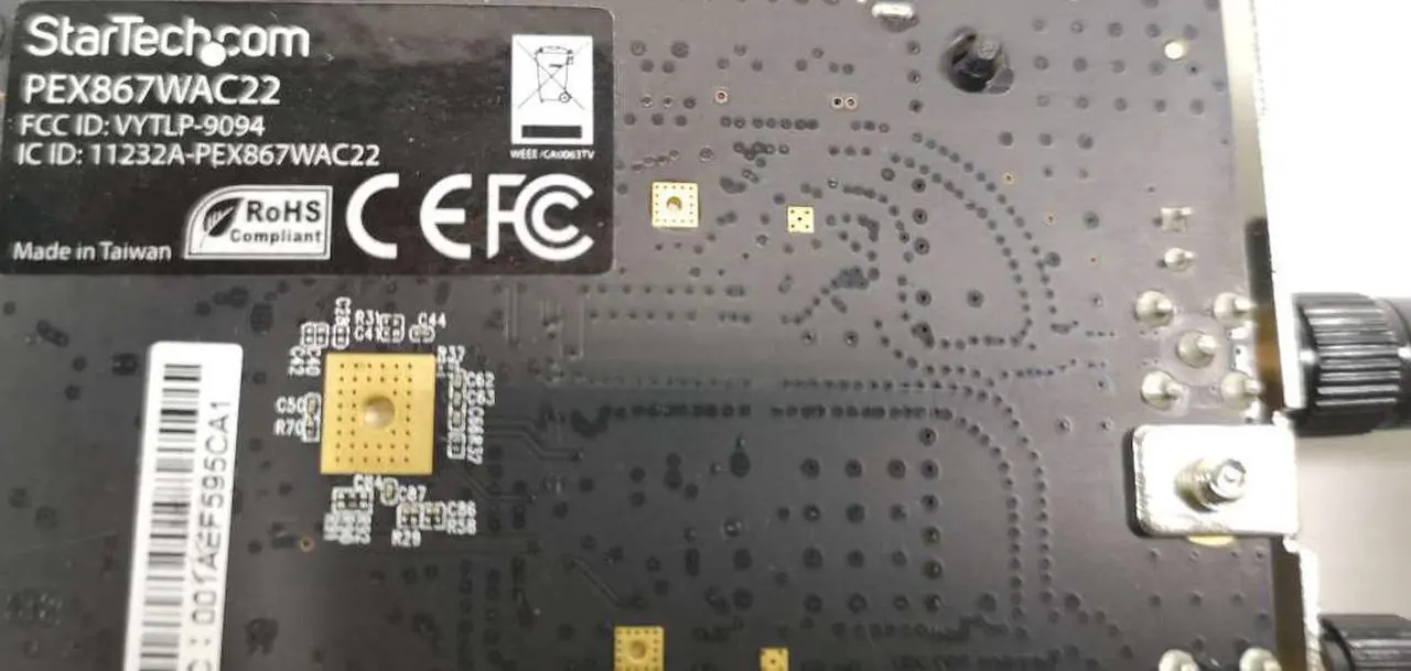 Alt view image 5 of 5 - StarTech PEX867WAC22 AC1200 Dual Band Wireless AC PCIe Network Adapter 802.11ac WiFi