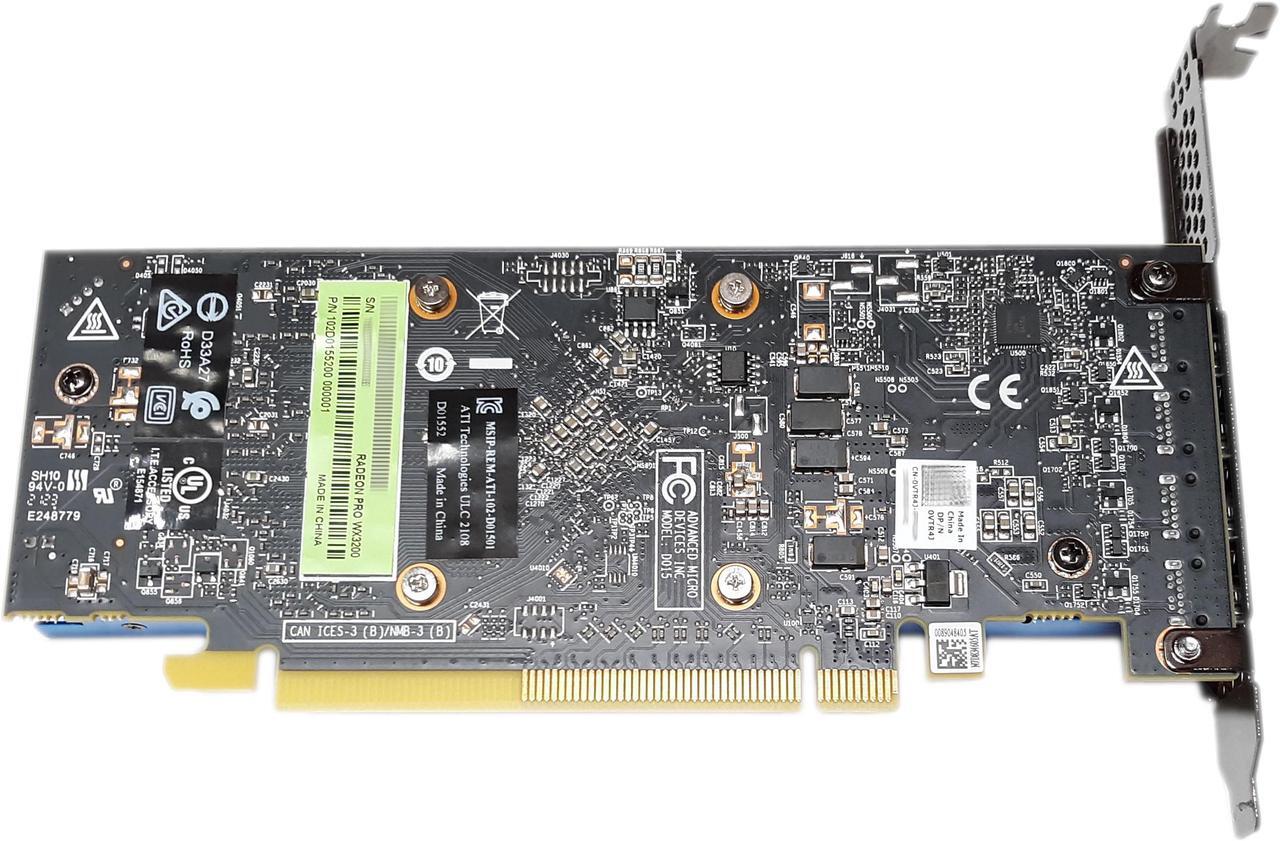 Alt view image 3 of 4 - Dell Radeon Pro WX 3200 4GB GDDR5 4xmini DP PCIe 3.0x16 102D0155200 WX3200 VTR4J