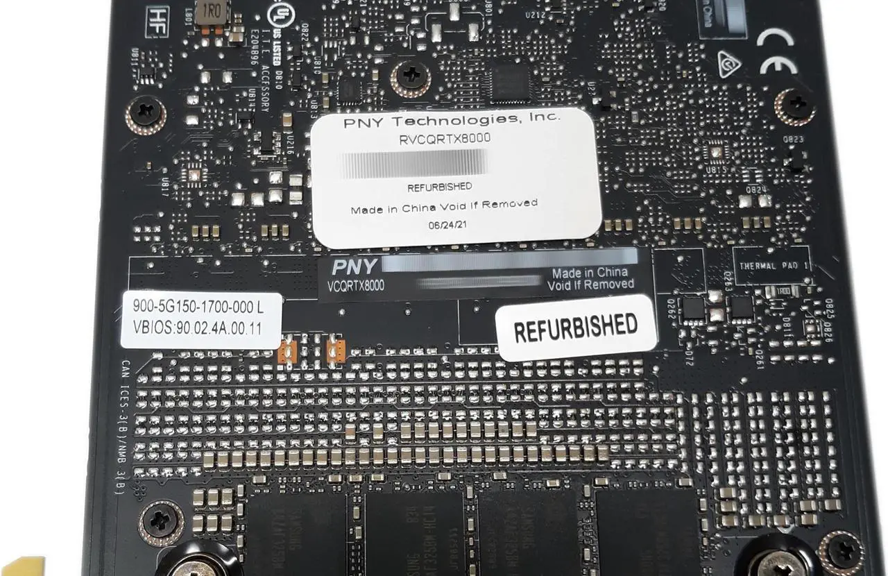 Alt view image 6 of 6 - PNY nVidia Quadro RTX 8000 48GB GDDR6 ECC USB-C VCQRTX8000 900-5G150-1700-000