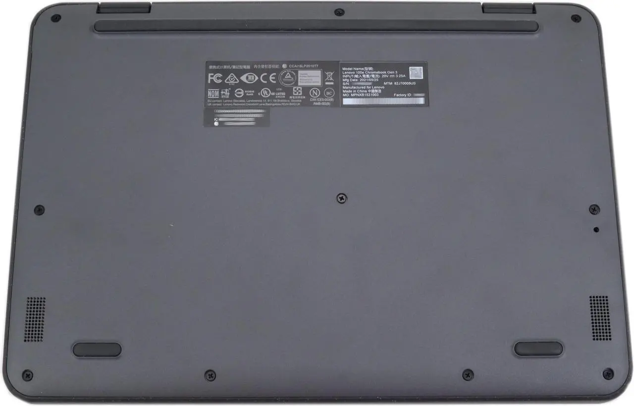 Alt view image 4 of 4 - Lenovo Chromebook 100e Gen 3 11.6" AMD 3015Ce 1.2GHz 4GB RAM 32GB eMMC 82J70005US