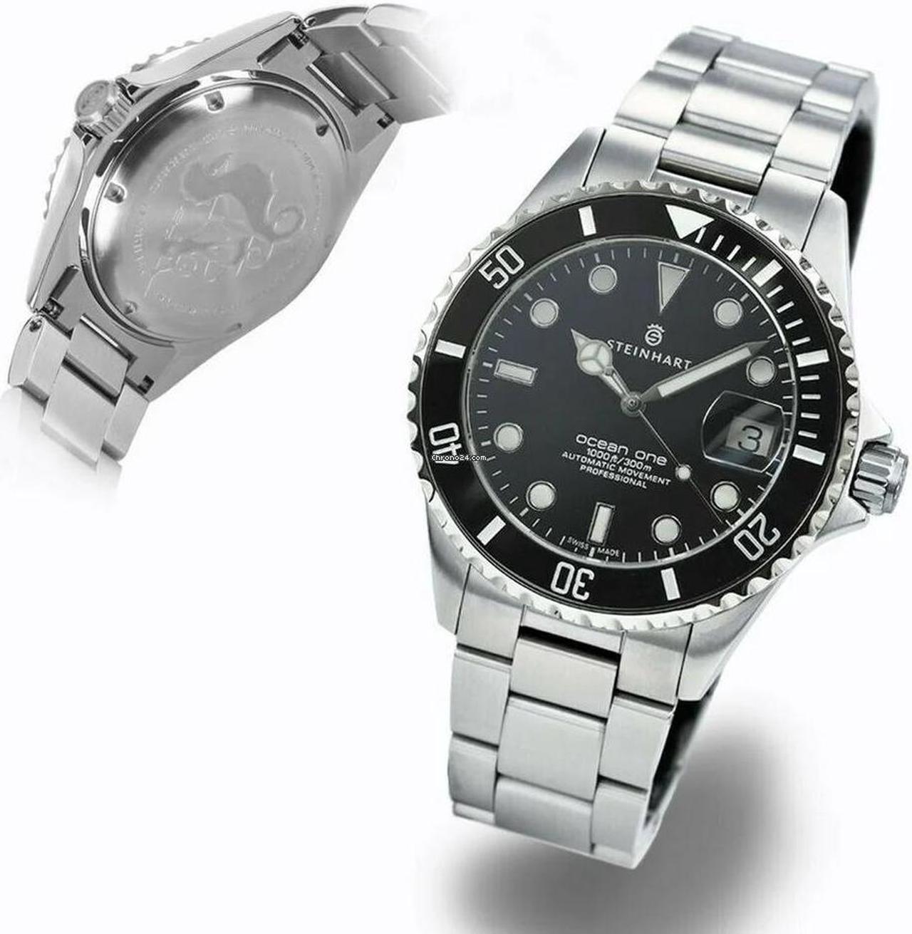 Alt view image 3 of 7 - Steinhart Ocean 1 Black Ceramic 42mm Diver Watch 103-1079 Black DIal