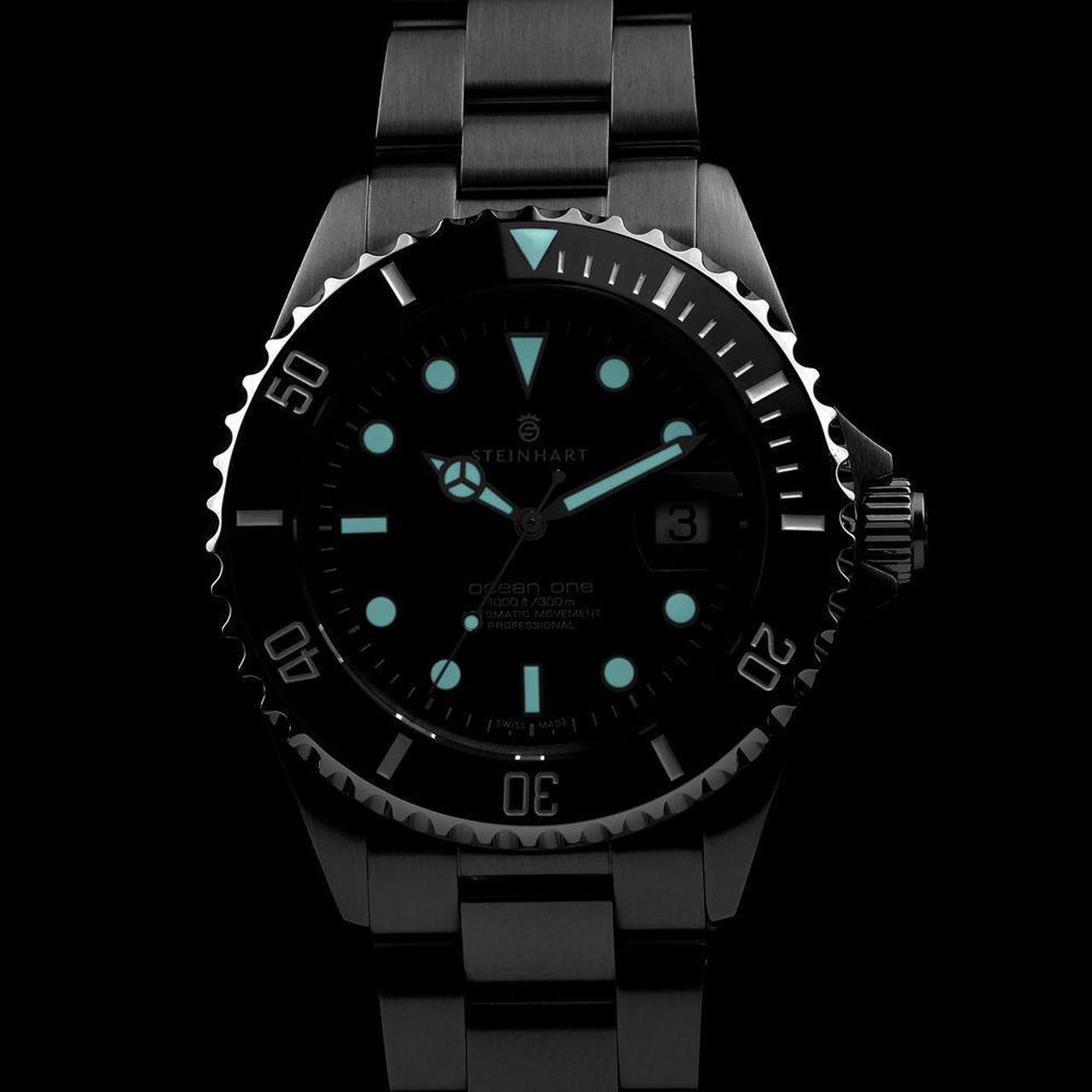 Alt view image 4 of 7 - Steinhart Ocean 1 Black Ceramic 42mm Diver Watch 103-1079 Black DIal