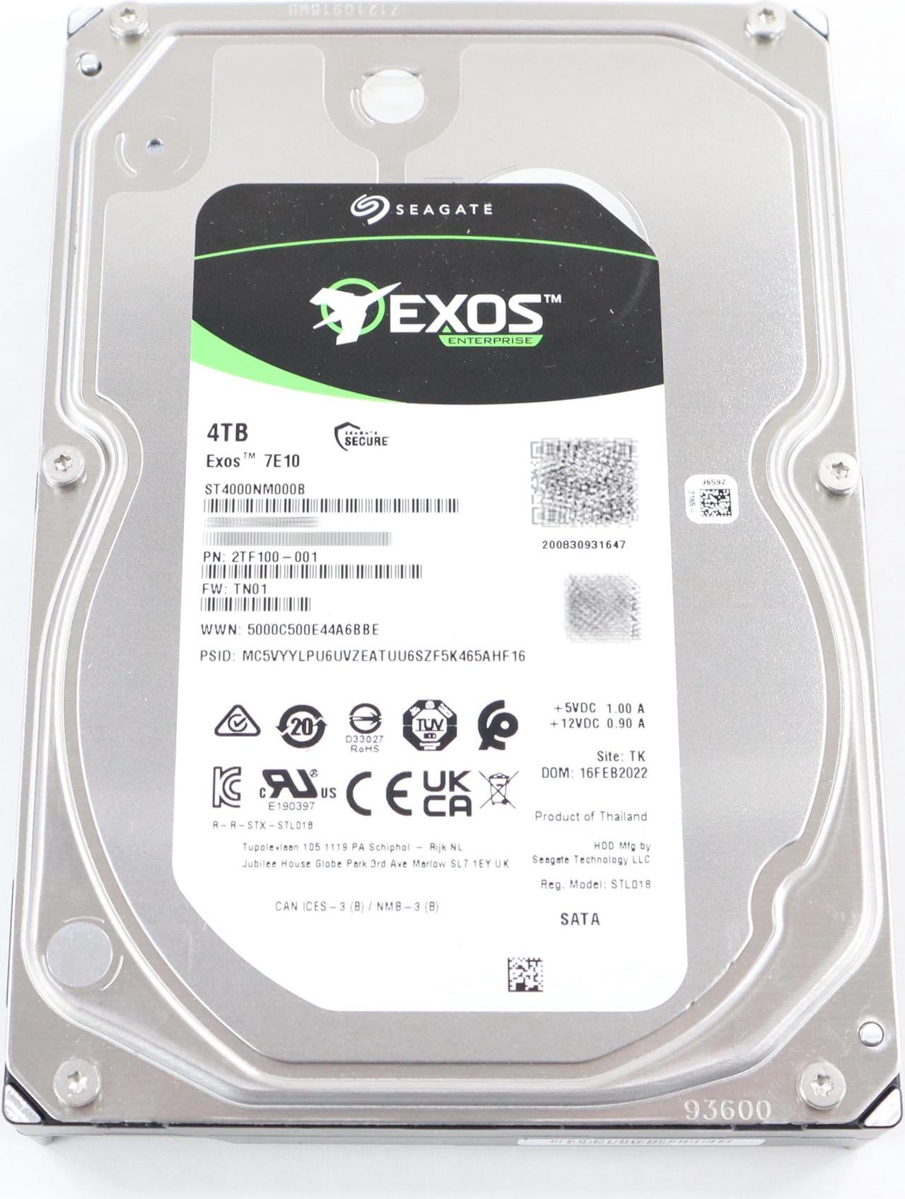 Main image of Seagate Exos 7E10 ST4000NM000B 4TB 7.2K RPM SATA 6Gb/s 3.5" 2TF100-001