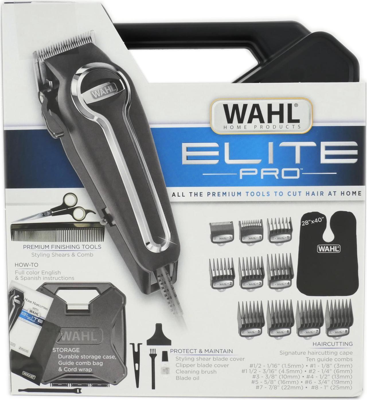 Main image of WAHL Elite Pro Corded High Performance Hair Clipper Trimmer Cutting Kit 79602