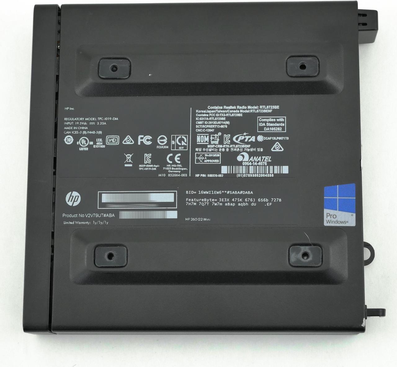 Alt view image 4 of 4 - HP 260 Gen 2 mini Intel Core i5-6200U 2.3GHz RAM 4GB HDD 500GB V2V79UT#ABA