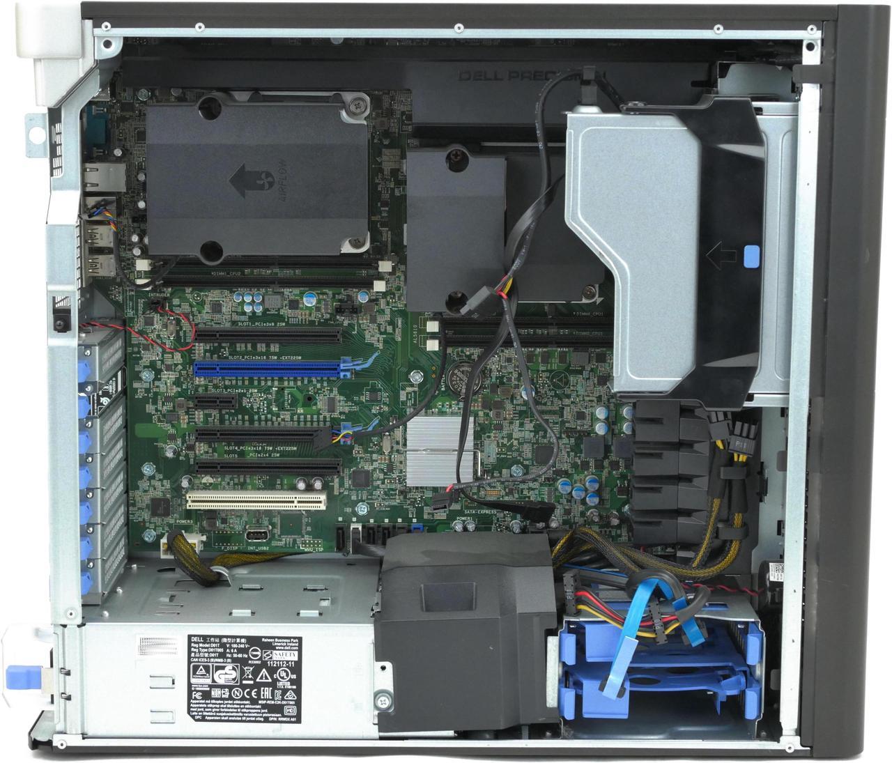 Alt view image 4 of 4 - Dell Precision Tower 7810 Workstation Barebone MB + 2x Heatsink + PSU D01T KJCC5