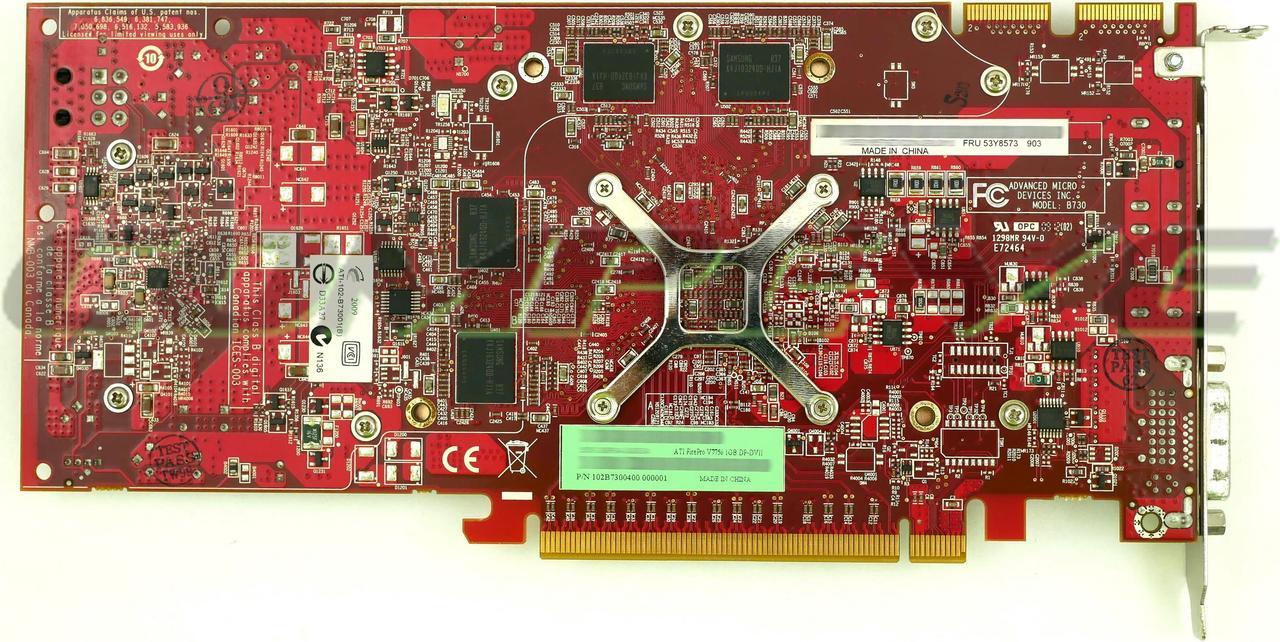 Alt view image 5 of 5 - Lenovo IBM AMD FirePro V7750 1GB GDDR3 PCIe x16 DP DVI 53Y8573