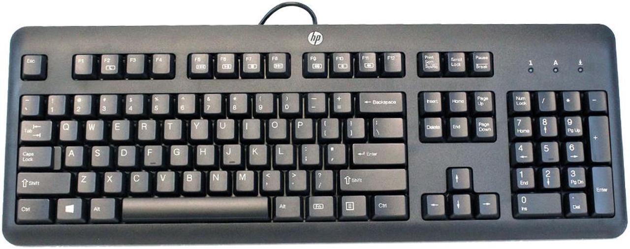 Alt view image 7 of 7 - NEW HP Genuine USB Wired Black Keyboard KU-1156 - 672647-003