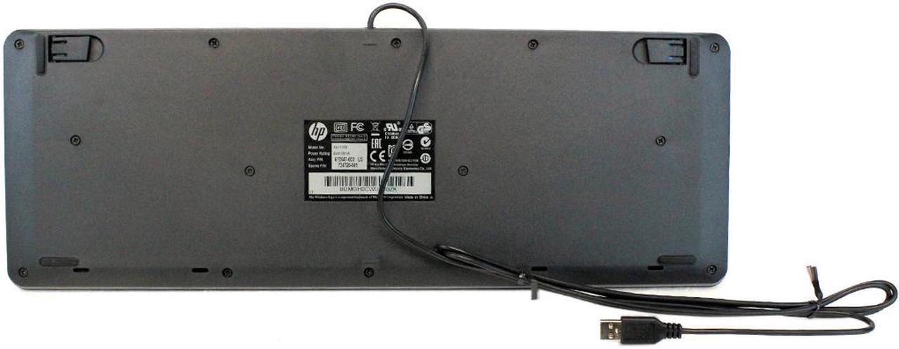 Alt view image 6 of 7 - NEW HP Genuine USB Wired Black Keyboard KU-1156 - 672647-003