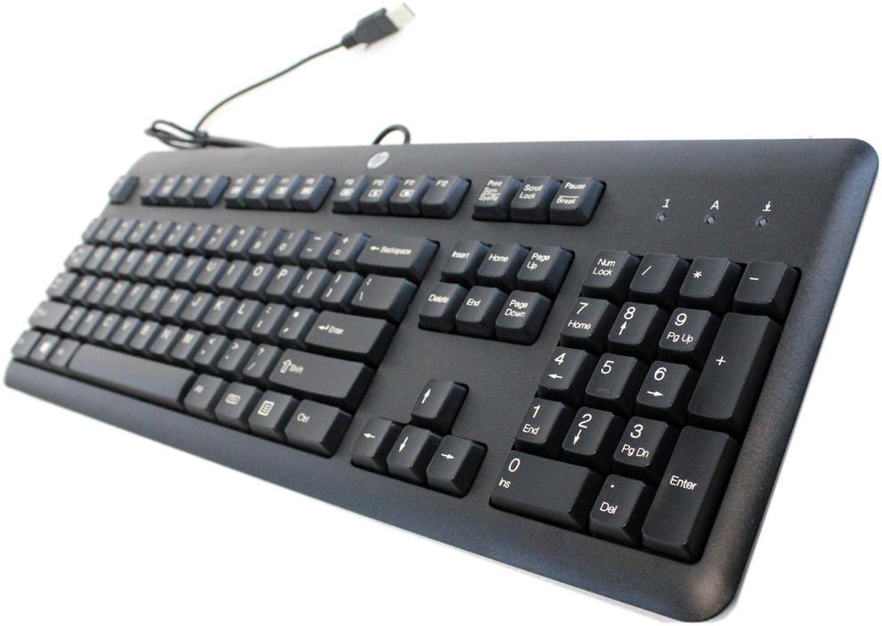 Alt view image 3 of 7 - NEW HP Genuine USB Wired Black Keyboard KU-1156 - 672647-003