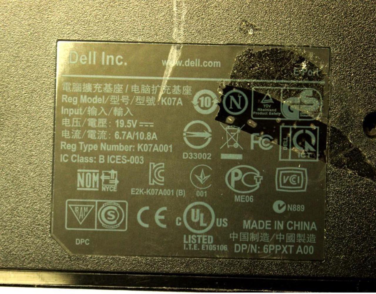 Alt view image 5 of 6 - USED: Dell K07A E-Port Replicator Dock E4200 E5500 E6400 Usb 2.0 VGA DVI - 8RNJ7