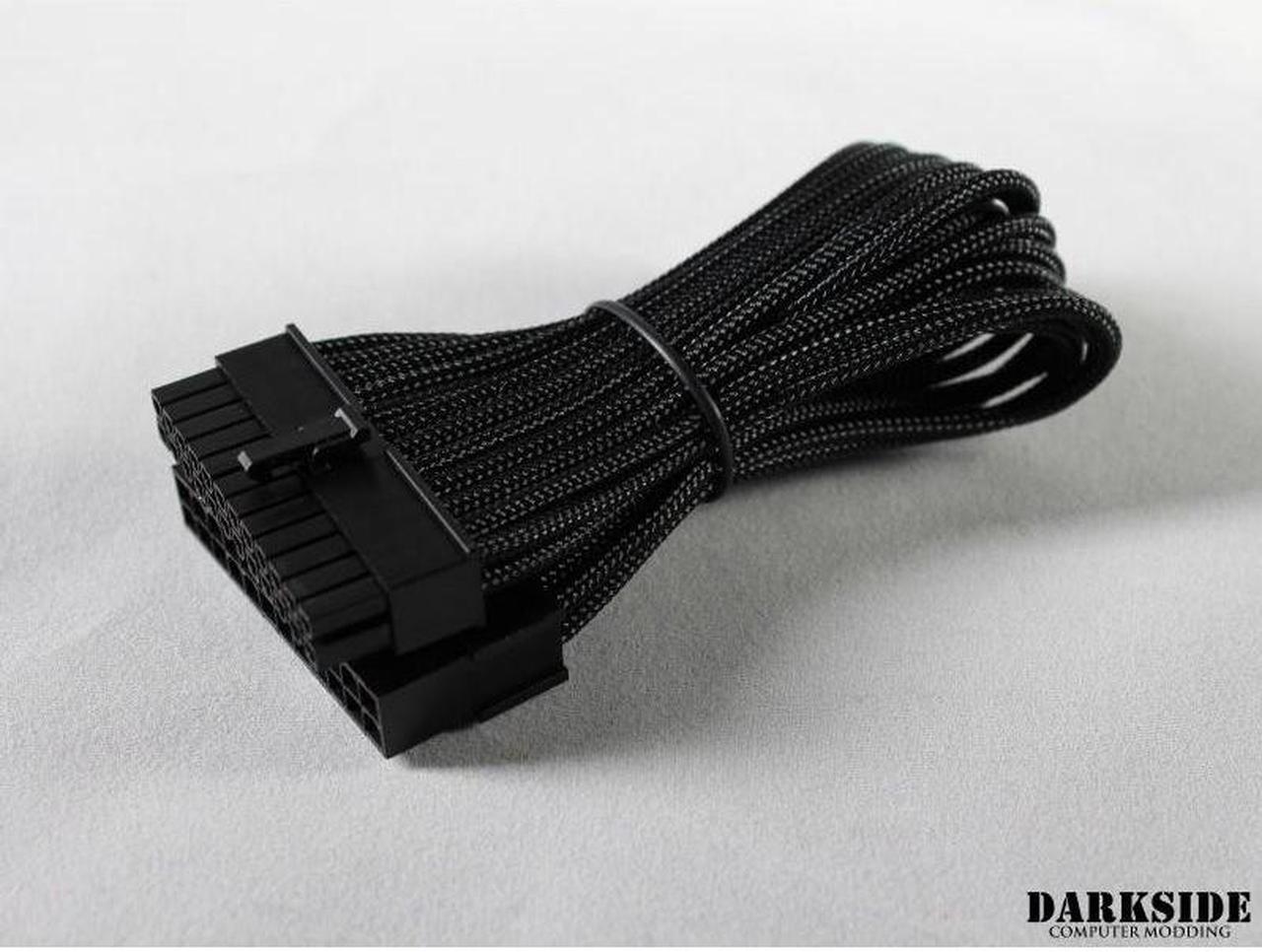 Darkside 24-Pin ITX 7" (20cm) HSL Single Braid Extension Cable - Jet Black (DS-0633)