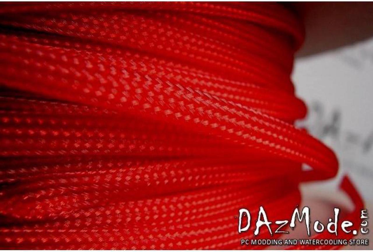 Darkside 6mm (1/4") High Density Cable Sleeving - Red UV (DS-HD6-RED)