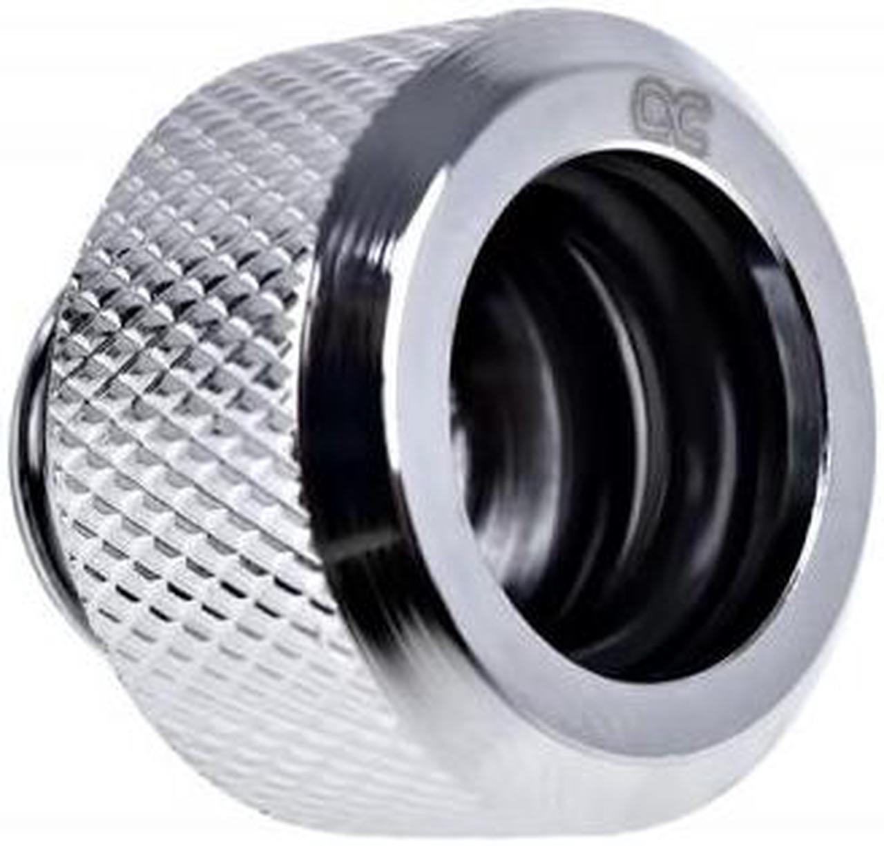 Alphacool Eiszapfen 13mm G1/4" HardTube Knurled Compression Fitting - Chrome (17263)