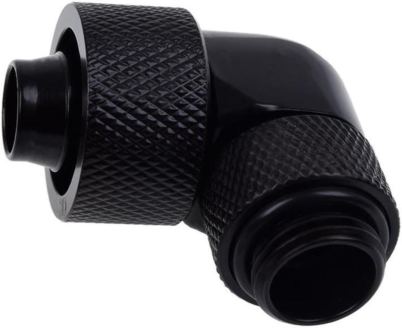 Alphacool Eiszapfen 3/8" ID x 5/8" OD G1/4 90Â° Rotatable Compression Fitting - Black (17236)