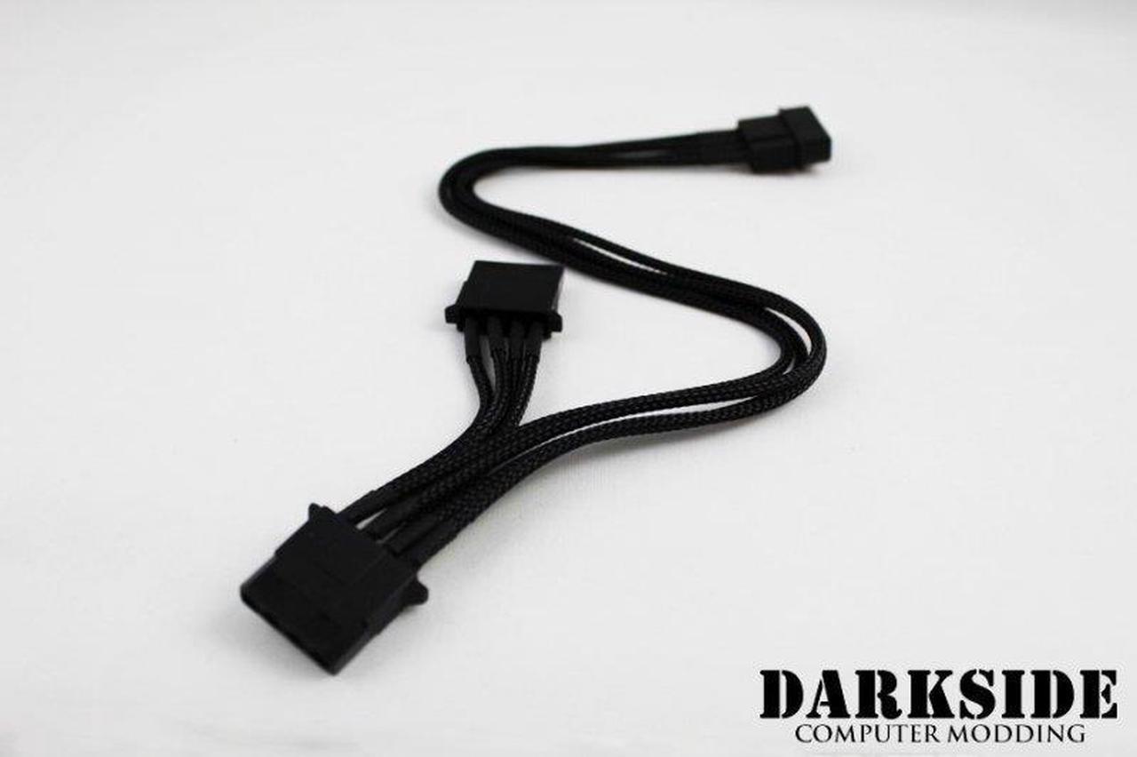 Darkside 2-Way 4-Pin MOLEX Power Y-Cable Splitter - Jet Black (DS-0141)